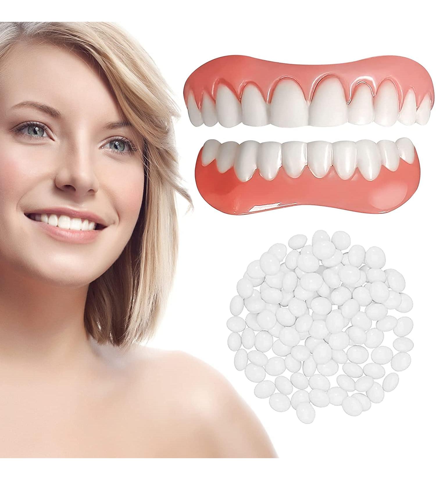 LABER Fake Teeth Cosmetic Denture Veneers - Natural Shade for Confident Smile (2 PCS) - Red - Buy Online on GoSupps.com