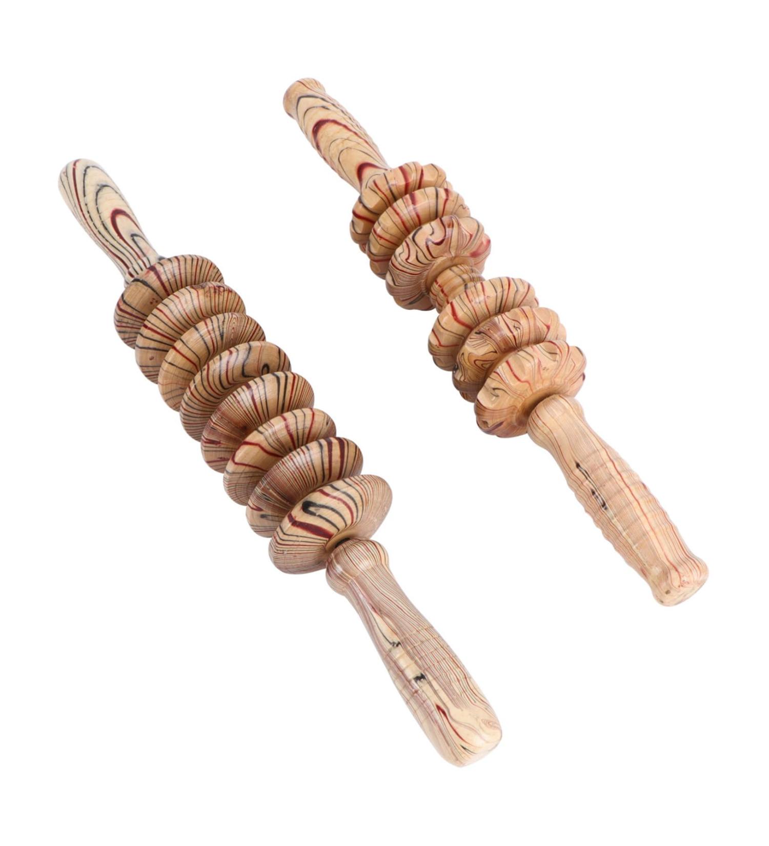 Frcolor Wooden Muscle Roller Massage Device - Premium Manual Wood Massager for Deep Tissue Relief | International Shipping Available - Buy Online on GoSupps.com