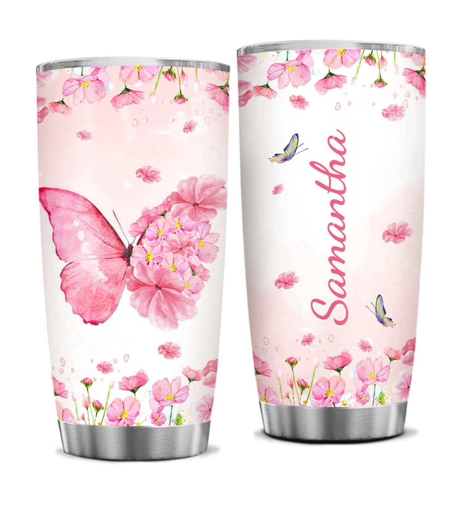 Personalized Butterfly Tumbler - Stainless Steel 20oz/30oz - Gift for Women, Girls, Friend - Custom Gift for Spirit Animal Lovers - Birthday/Christmas - Style 5 - Buy Online on GoSupps.com