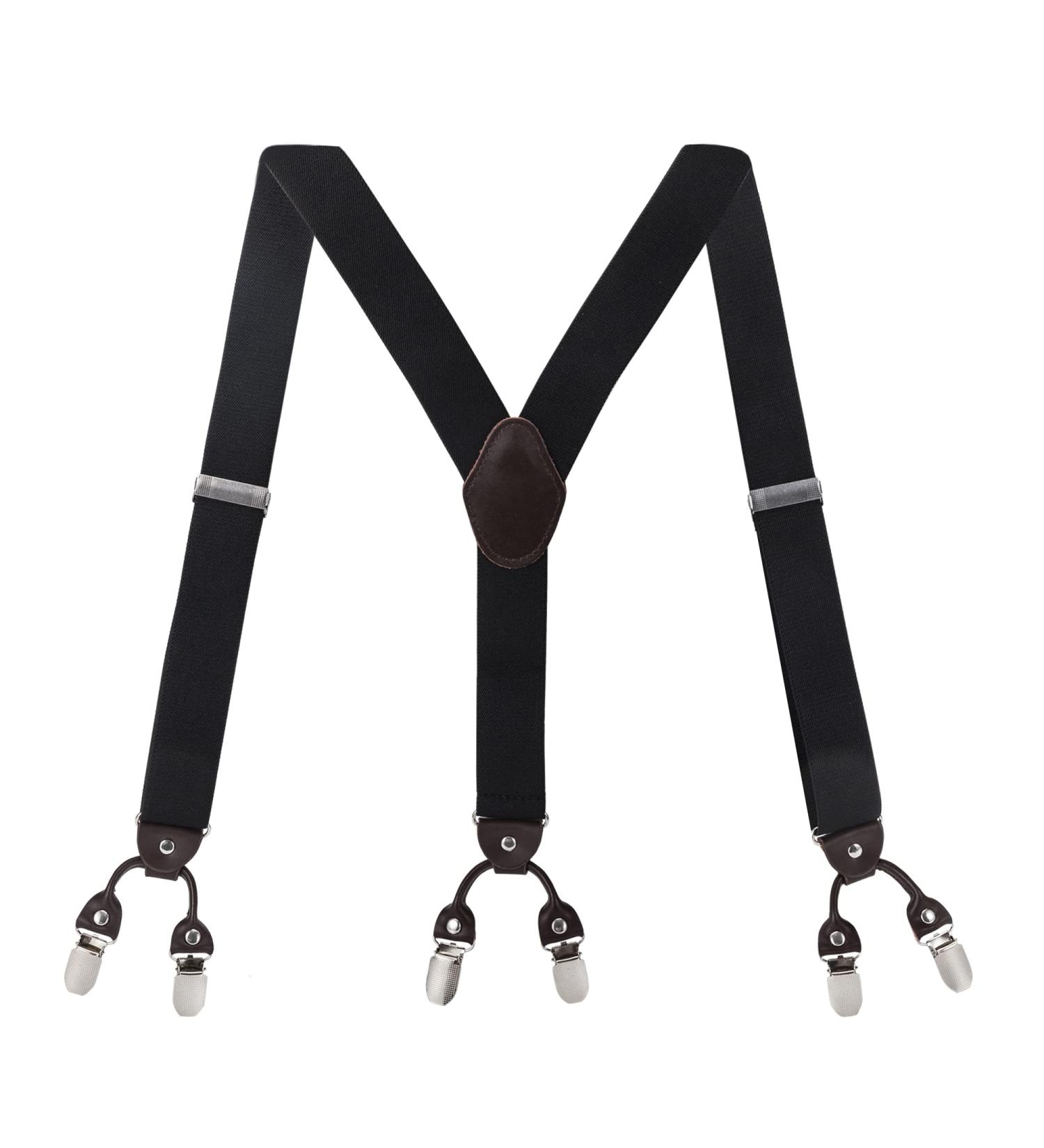 Capen Carrier for Men | Y-Back Braces | 6 Clips | Elastic Metal | 3.5 cm Wide | Ideal for Work & Motorcycle Pants | Black International Shipping - Buy Online on GoSupps.com