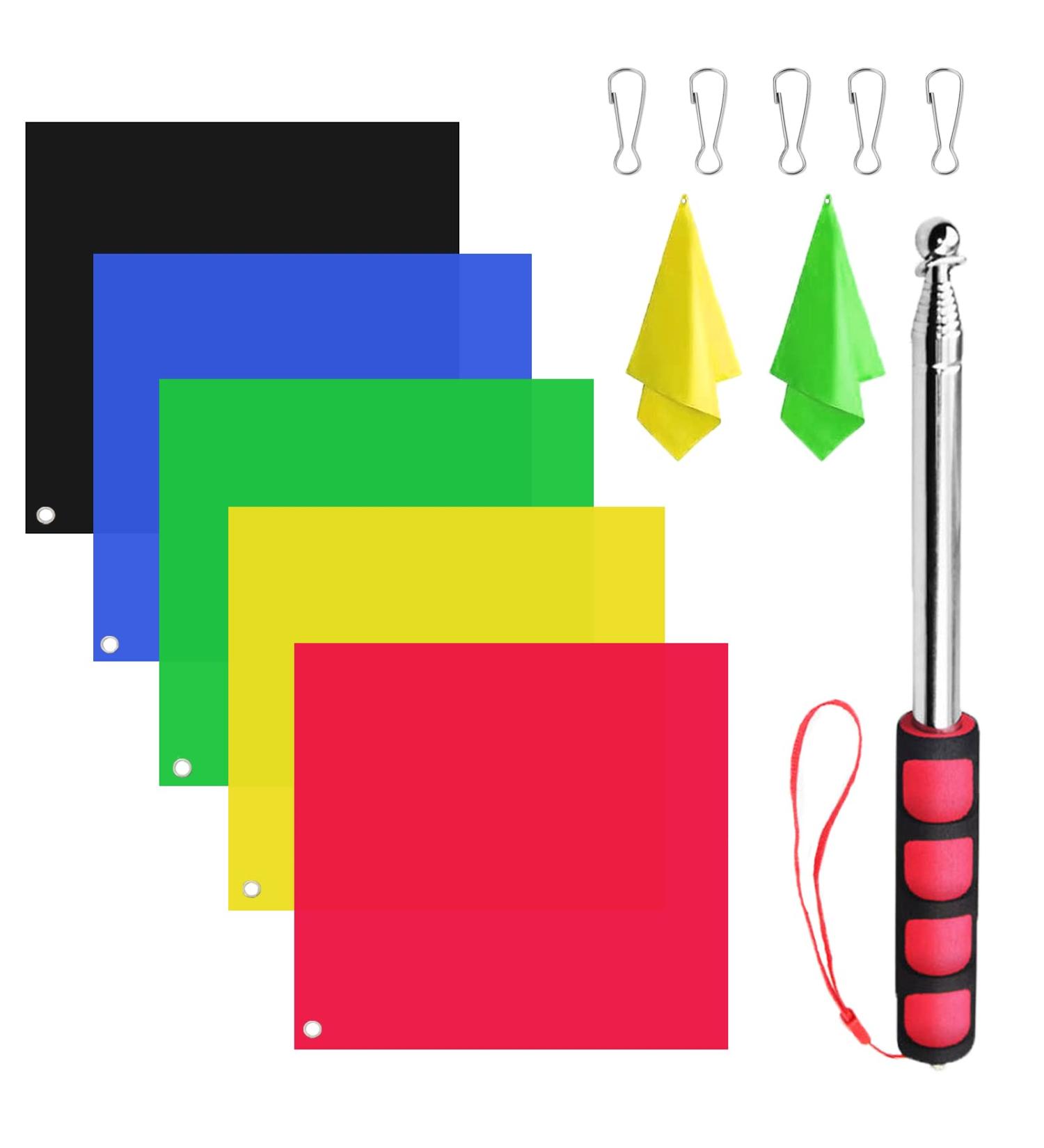 Horse Training Flag with Extendable Stainless Flagpole 5 Color Equestrian Training Flags Pole Horse Training Equipment with Telescoping Handheld Flagpole for Horse Lunging Training - Buy Online on GoSupps.com