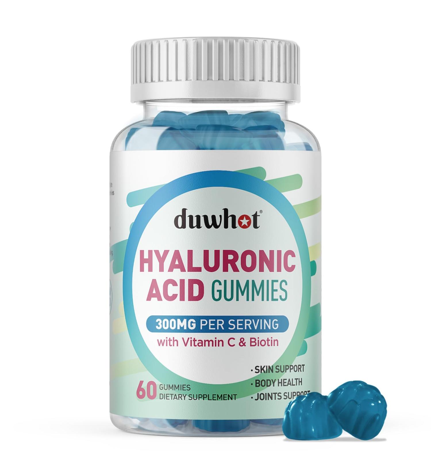 duwhot Hyaluronic Acid Gummies Hyaluronic Acid Supplements with Vitamin C & Biotin 5000mcg for Skin Hair Nails Health Joints Supplements for Women & Men Low Sugar Vegan Non-GMO 60 Counts - Buy Online on GoSupps.com