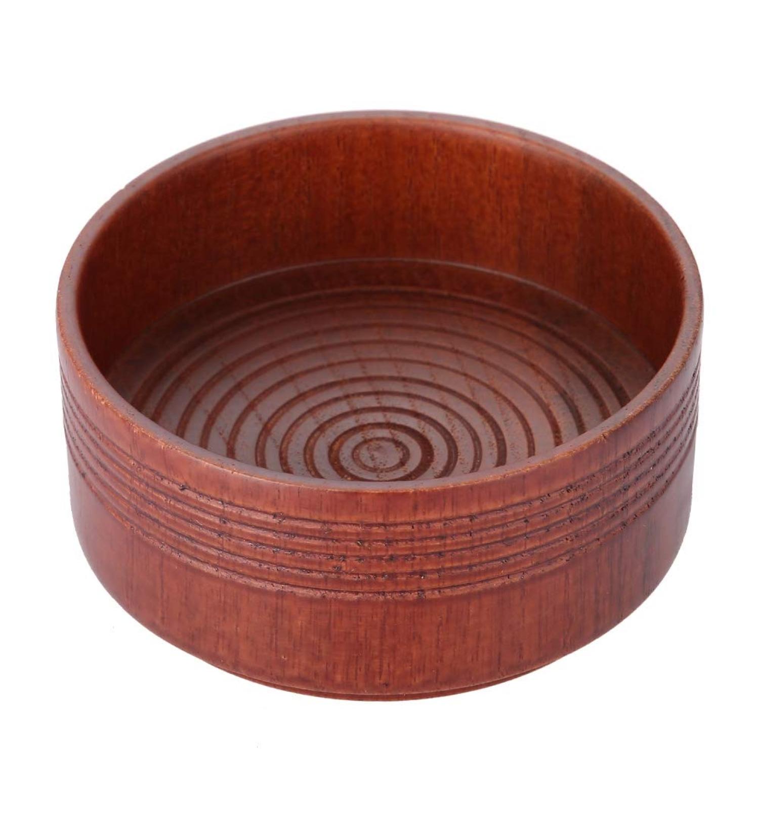 Premium Wooden Shaving Bowl for Men | Round Shaving Soap Mug & Razor Tool | International Shipping Available - Buy Online on GoSupps.com