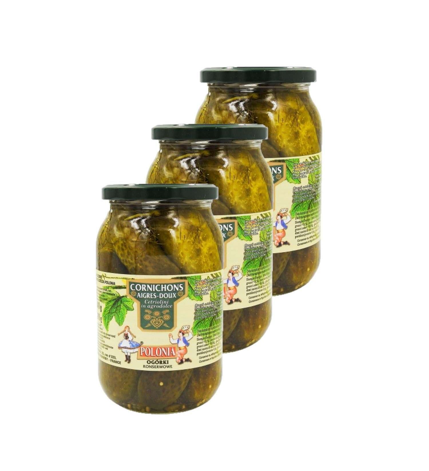 Ogorki Ogorki Set of 3 Sweet Sour Pickles 490 g Jar