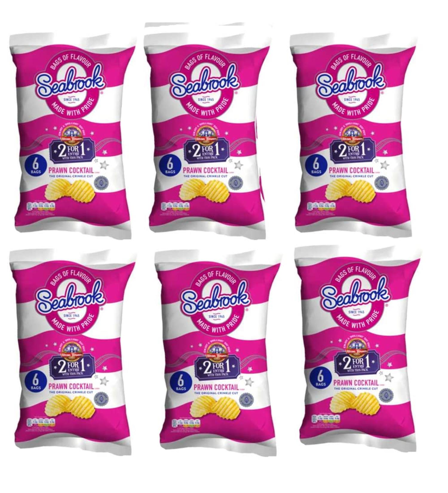 Various Flavor Crisps Chips 6 Pack x 25g (Prawn Cocktail 06 Packs(36 mini bags))
