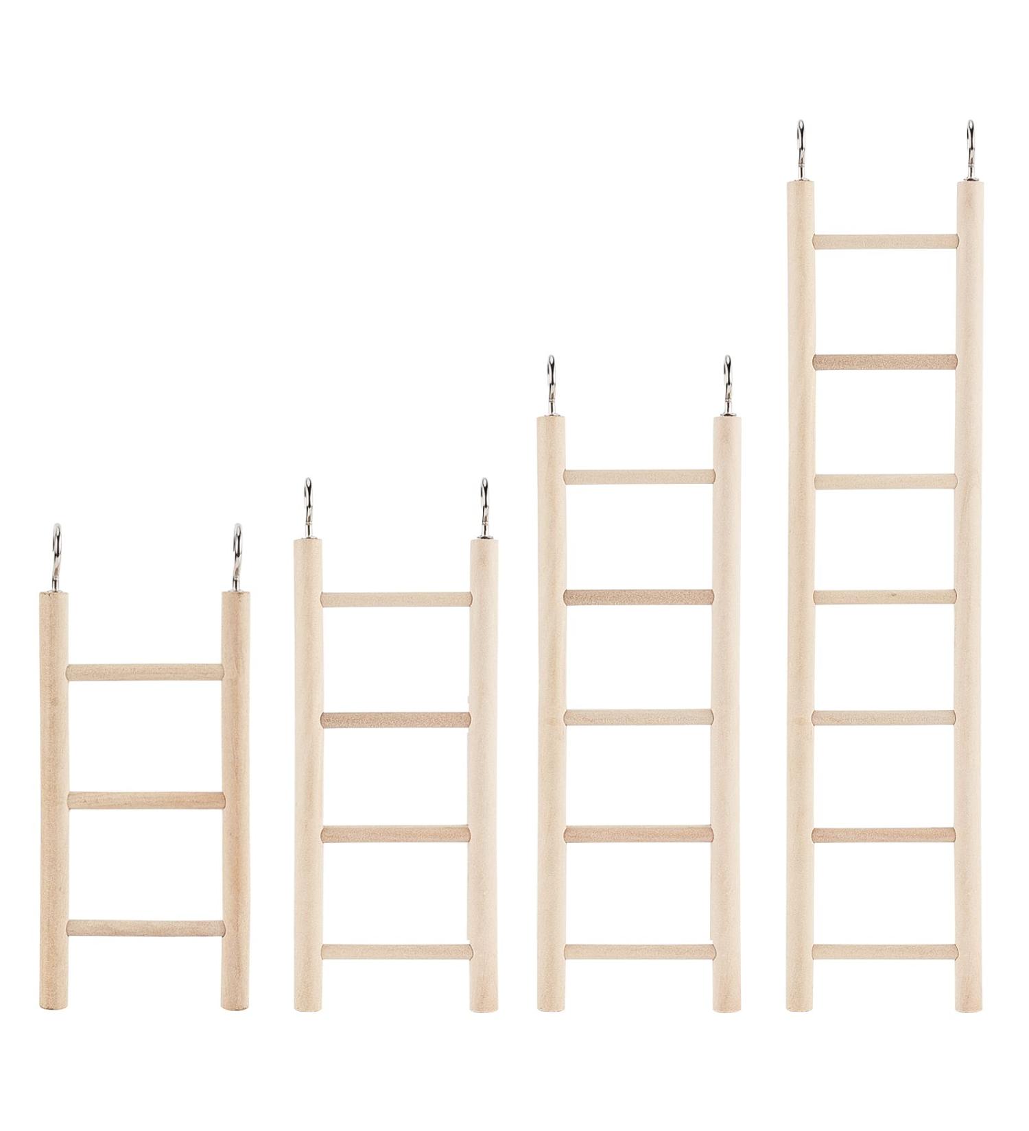 AHANDMAKER Bird Step Wood Ladder Natural Wood Bird Climbing Toys Birds Steps Climbing Bridge Wooden Ladder for Parrot Parakeet Cockatoo Lovebirds Budgie - Buy Online on GoSupps.com