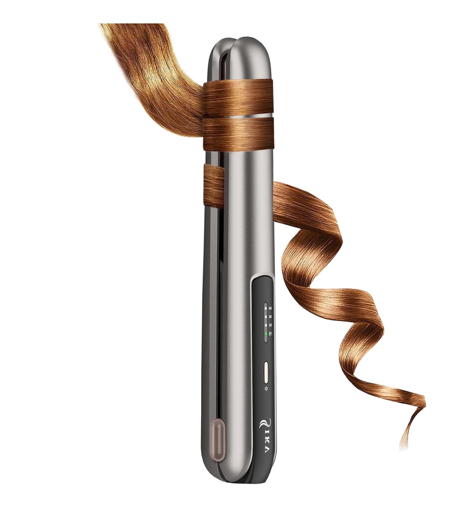 Portable 2-in-1 Cordless Hair Straightener & Curler | Wireless Mini Flat Iron for Travel | Rechargeable Beauty Tool - Buy Online on GoSupps.com