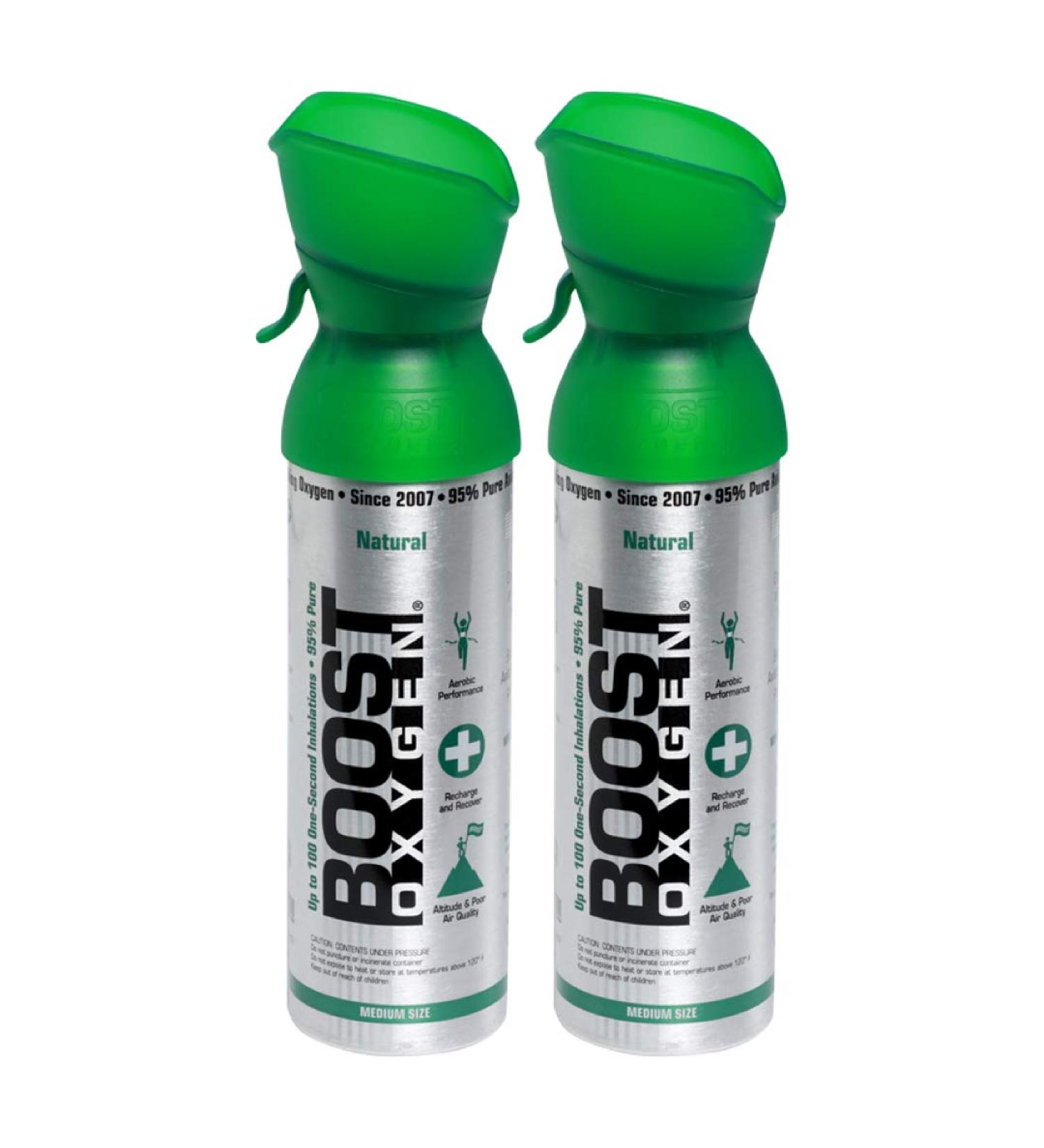 Boost Oxygen Supplemental Oxygen | All-Natural Respiratory Support for Health, Wellness, Performance, Recovery | 5L Canister (2 Pack, Natural) - Buy Online on GoSupps.com