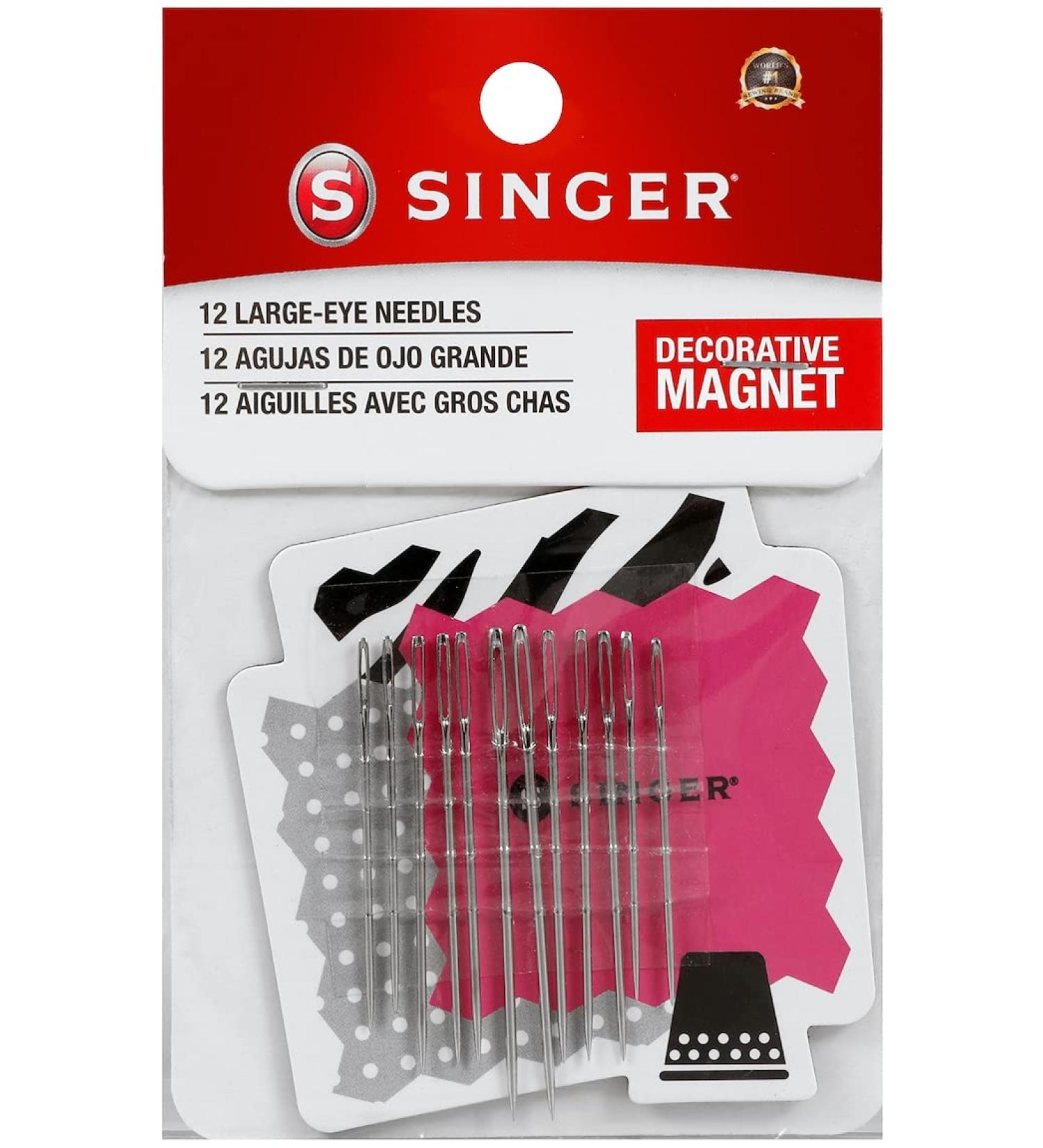SINGER 01824 Large Eye Hand Needles - 12-Count Set with Magnet - Buy Online on GoSupps.com