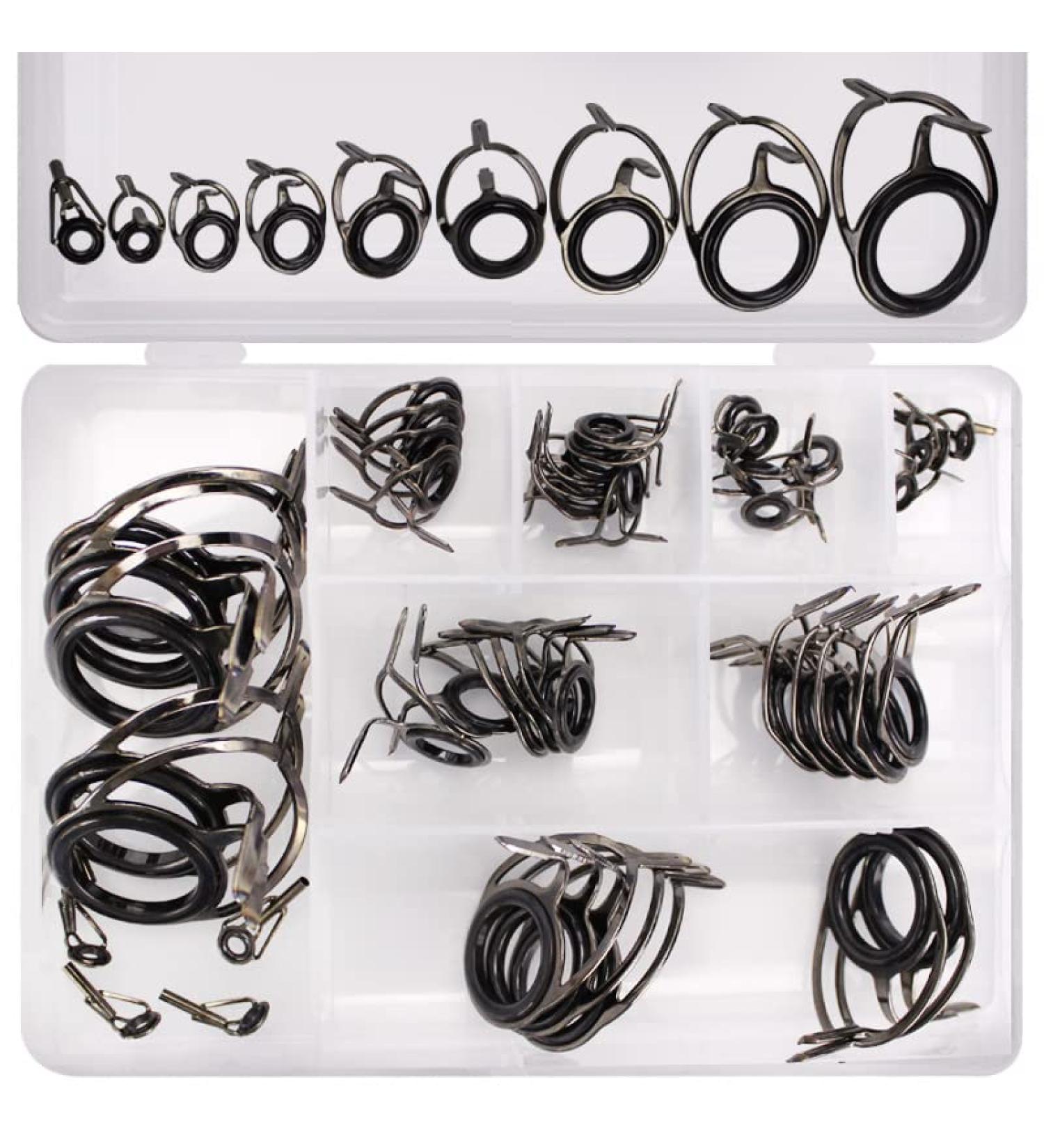 Fishing Rod Repair Kit - 45pcs Ceramic Guide Rings, Rod Tips & Guides Replacement Set - Buy Online on GoSupps.com