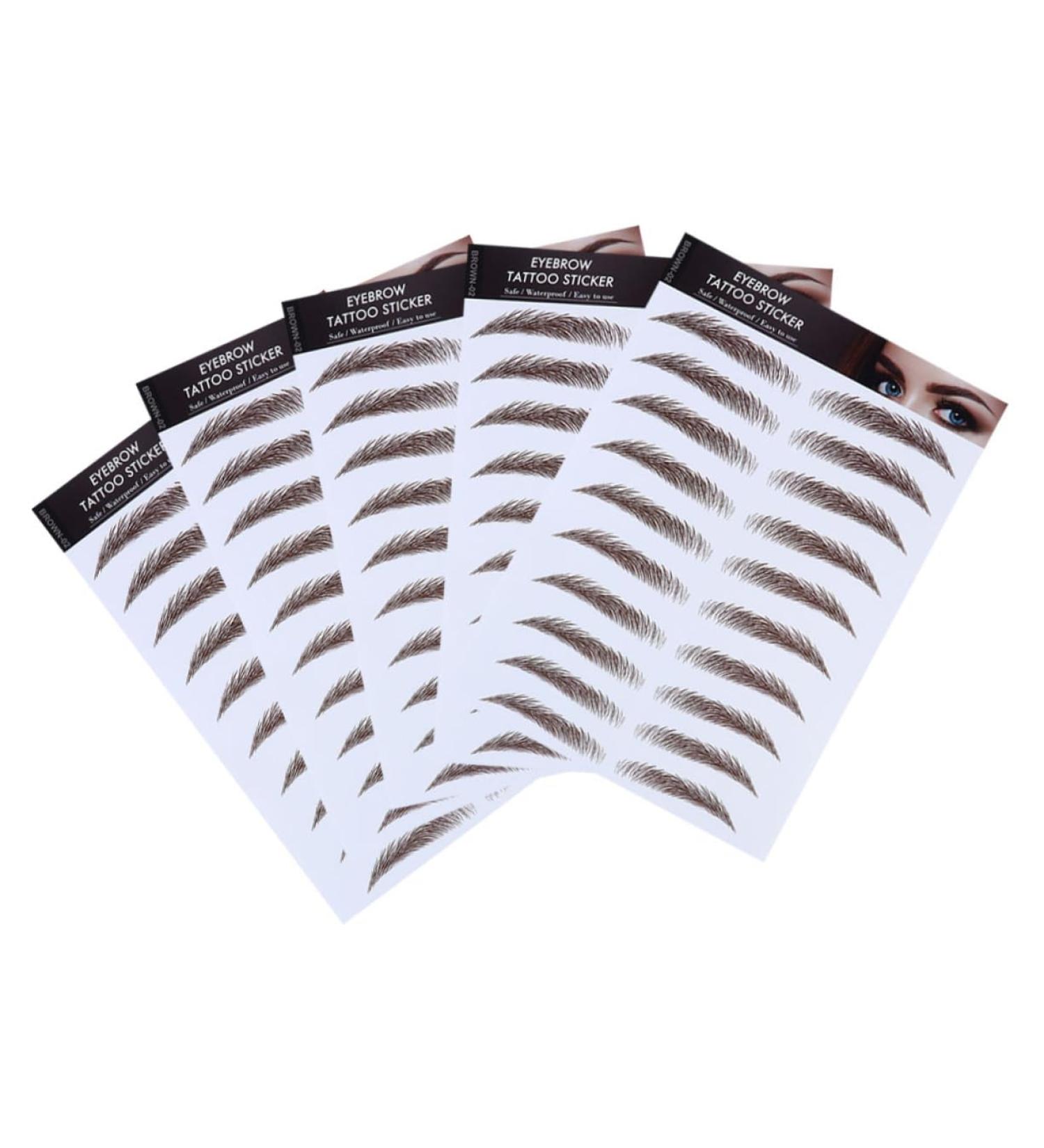 NOLITOY Eyebrow Stickers Brown 5pcs Eyebrow Stickers Cosmetic Eyebrow Decals Eyebrow Stencils Transfer Stickers Water Proof 6d 21x15cm Brown - Buy Online on GoSupps.com