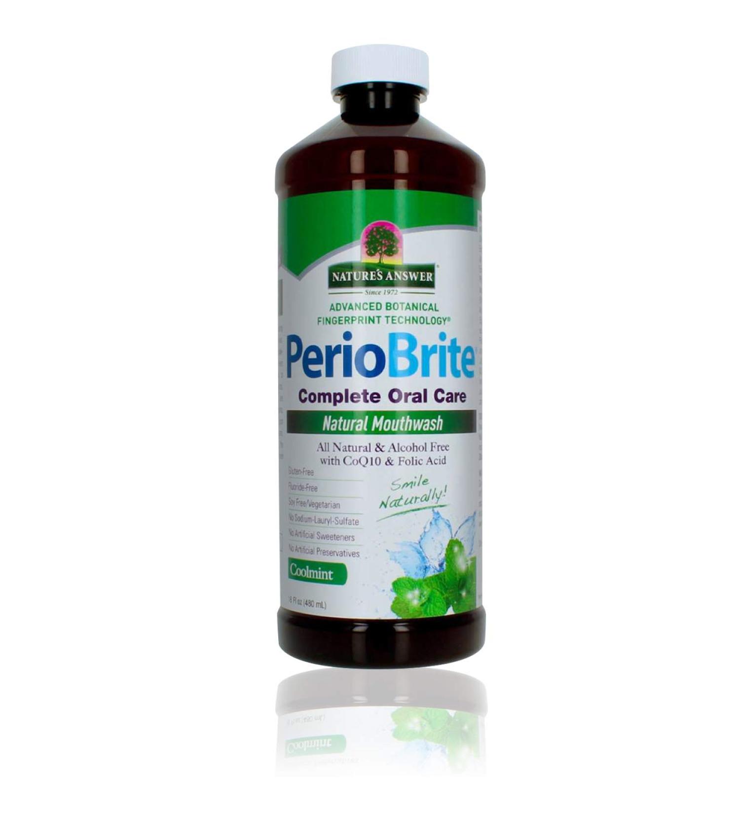 Natures Answer Perio Wash Alcohol-Free Mouthwash 480ml - Refreshing Coolmint for Healthy Gums | International Shipping Available - Buy Online on GoSupps.com