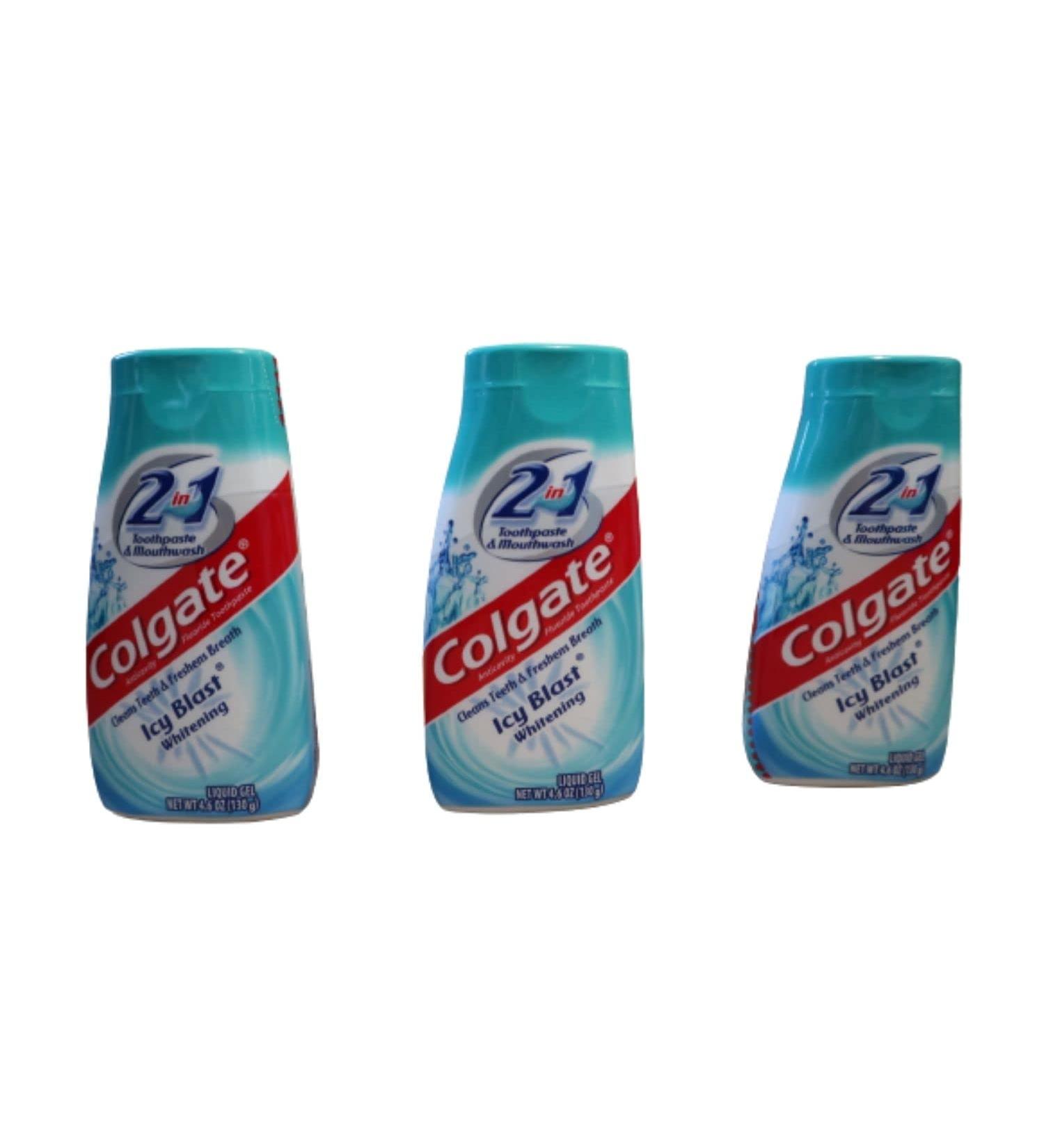 Colgate 2-in-1 Toothpaste and Mouthwash Whitening Icy Blast 4.60 oz (Pack of 3) - Buy Online on GoSupps.com