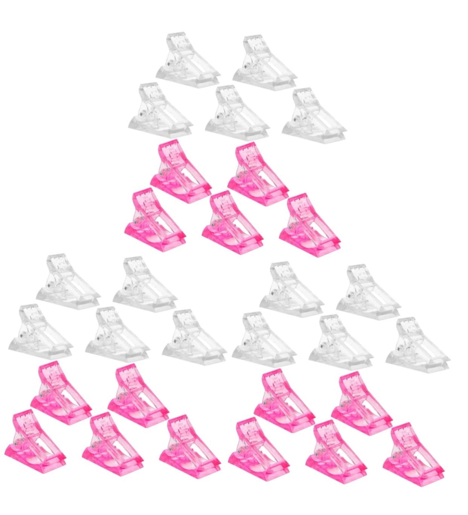 Mikinona 36 pcs Pink Tips Manicure Finger Quick Clip Gel Fixing Clips A for and Curve Tip Tools Fixation Pinchers Nail Poly Tool Salon DIY Accessories Extension Nails White Fake 1 count (Pack of 1) White Pinkx3pcs - Buy Online on GoSupps.com