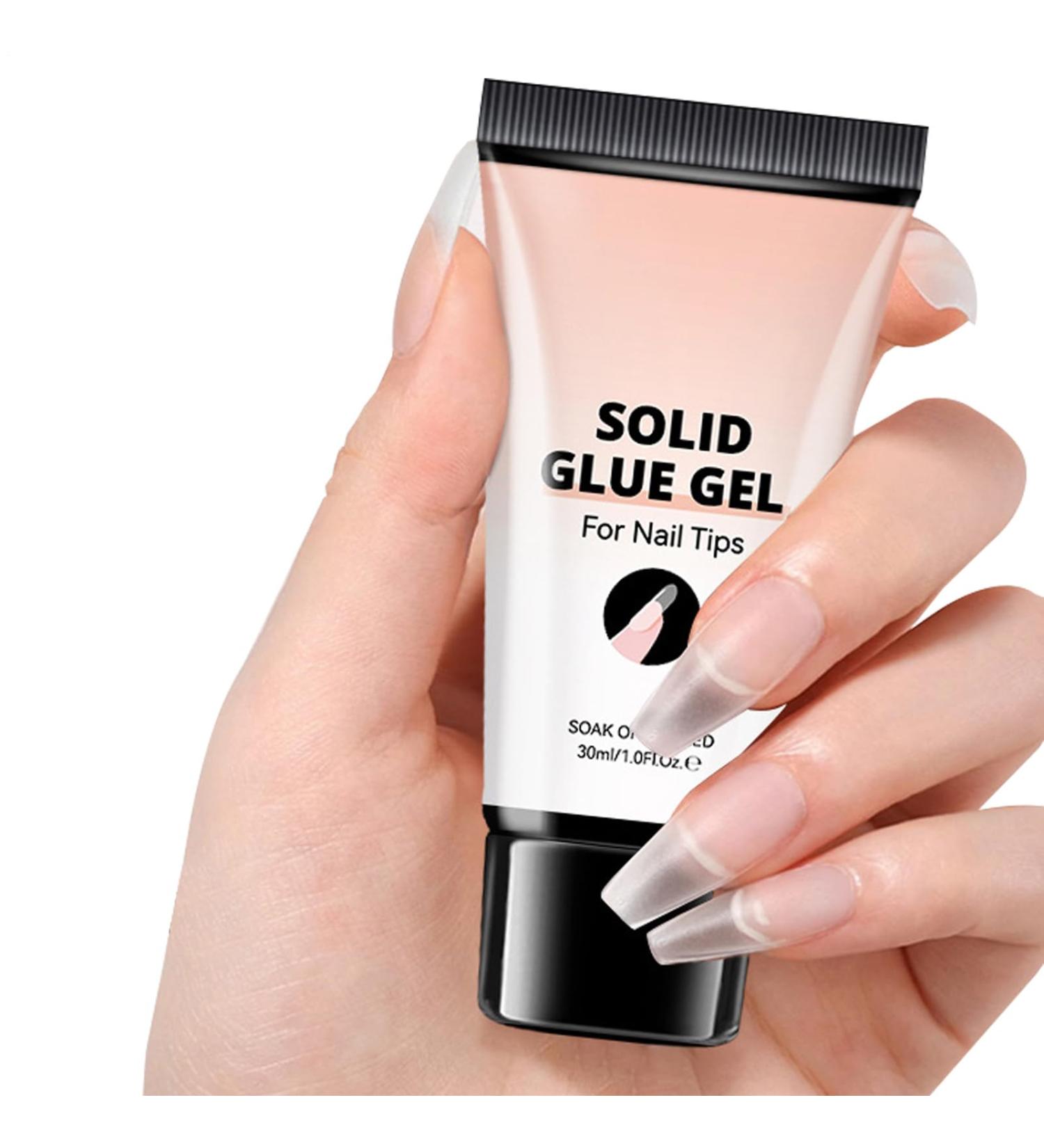 Solid Nail Gel Solid Nail Glue for Transparent Nail Tips 30ml Bonding Adhesive Non-Sticky Sculpting for Women and Home Salon Use - Buy Online on GoSupps.com