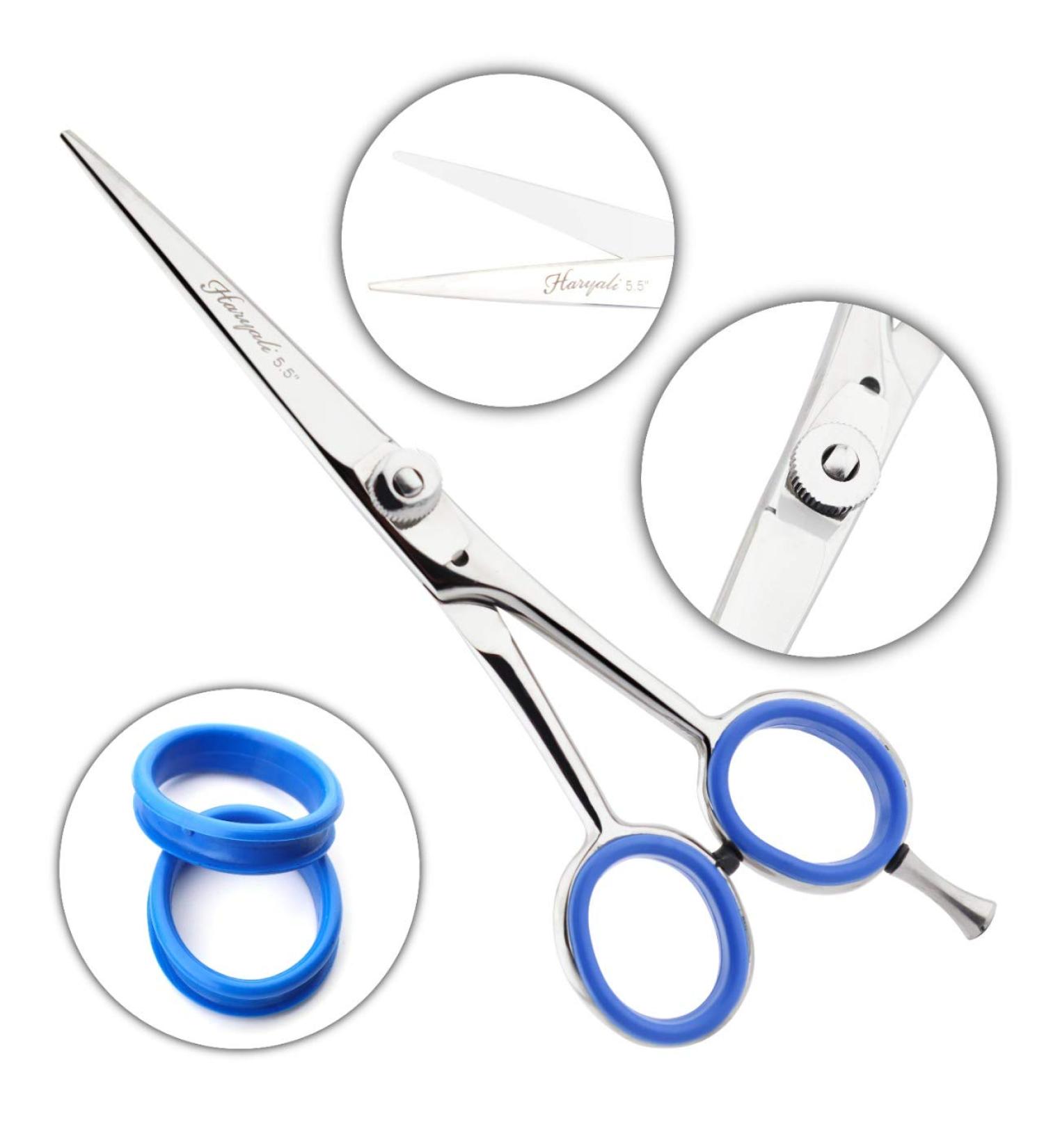 Haryali London Professional 5.5" Hairdressing Barber Scissors Stainless Steel Hair Cutting Salon Shears with Razor Sharp Edges for Men and Women - Buy Online on GoSupps.com