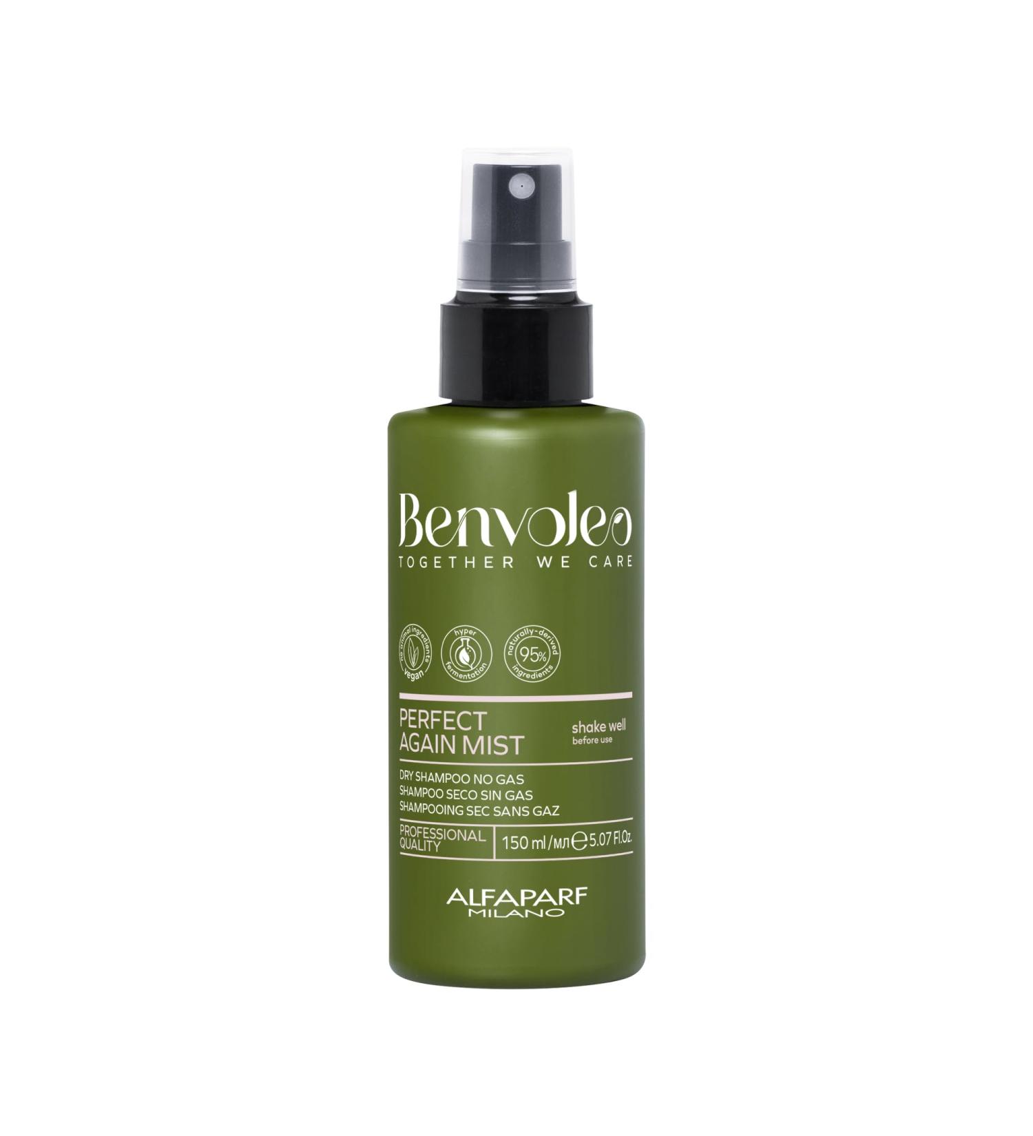 Alfaparf Milano Benvoleo Perfect Again Dry Shampoo Mist | Vegan Sustainable Gas-Free Hair Care - 5.07 Fl. Oz - Buy Online on GoSupps.com