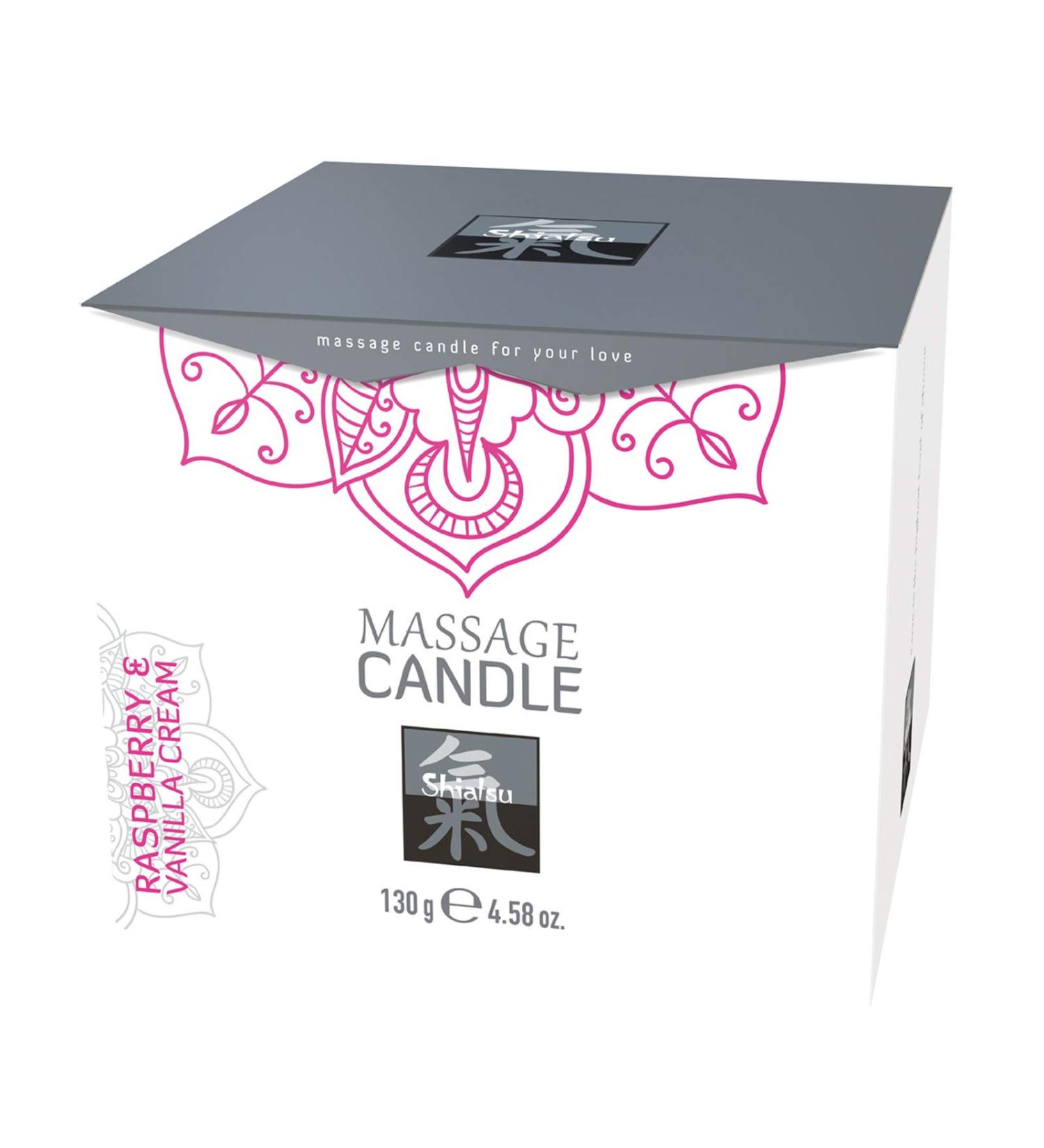 Massage candle with aroma raspberry and vanilla cream massage 130g scented candle for couples made of wax couple massages raspberry & vanilla