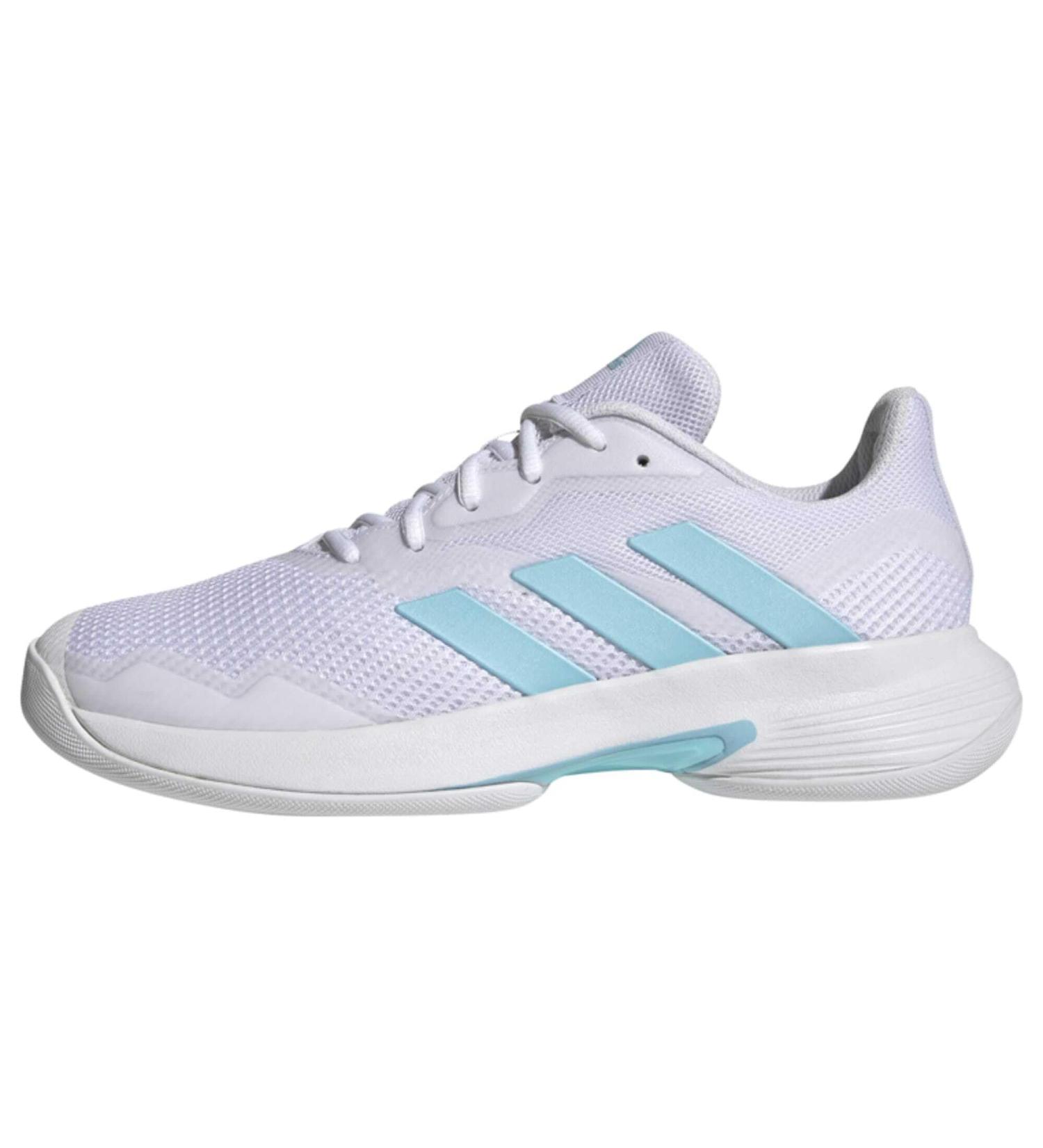 Adidas Women's Courtjam Control Tennis Shoes - Ftwr White/Bliss Blue - Size 37 1/3 EU - International Shipping Available - Buy Online on GoSupps.com