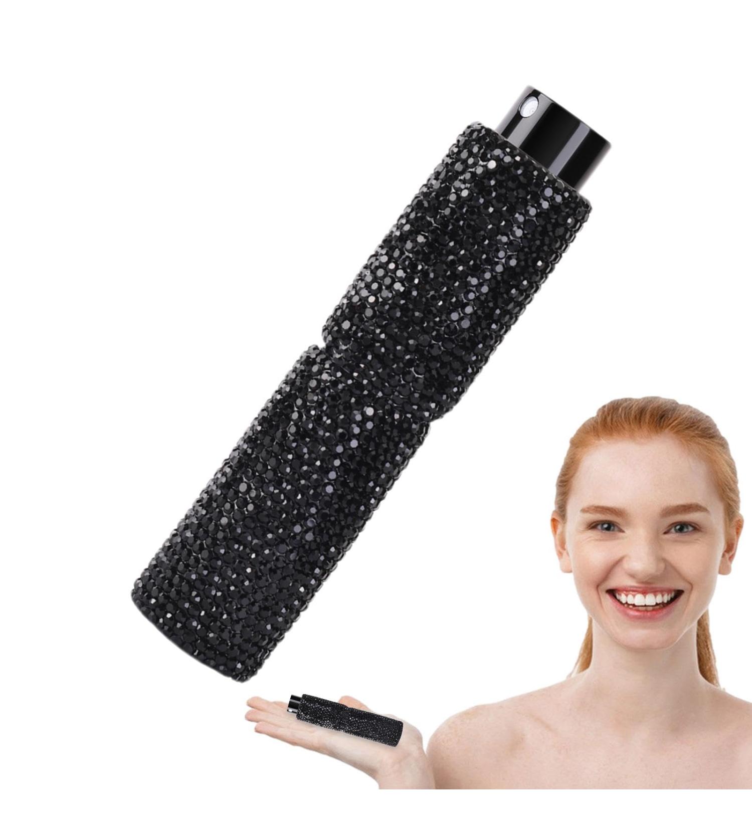 Rhinestone Empty Spray Bottle | Travel Bling Crystal Perfume Atomizers | 10ml Glitter Dispensing Bottle for Various Liquids Cosmetic & Perfume Black - Buy Online on GoSupps.com