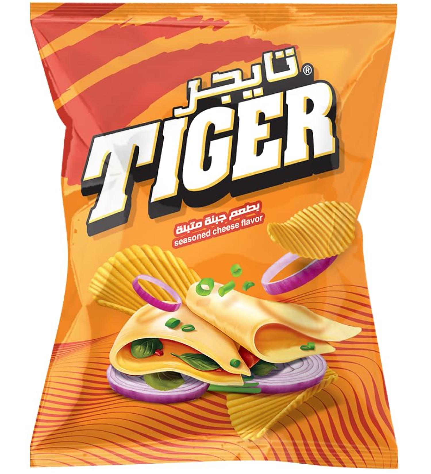 Tiger tiger chips season cheese 12 x 90 gram