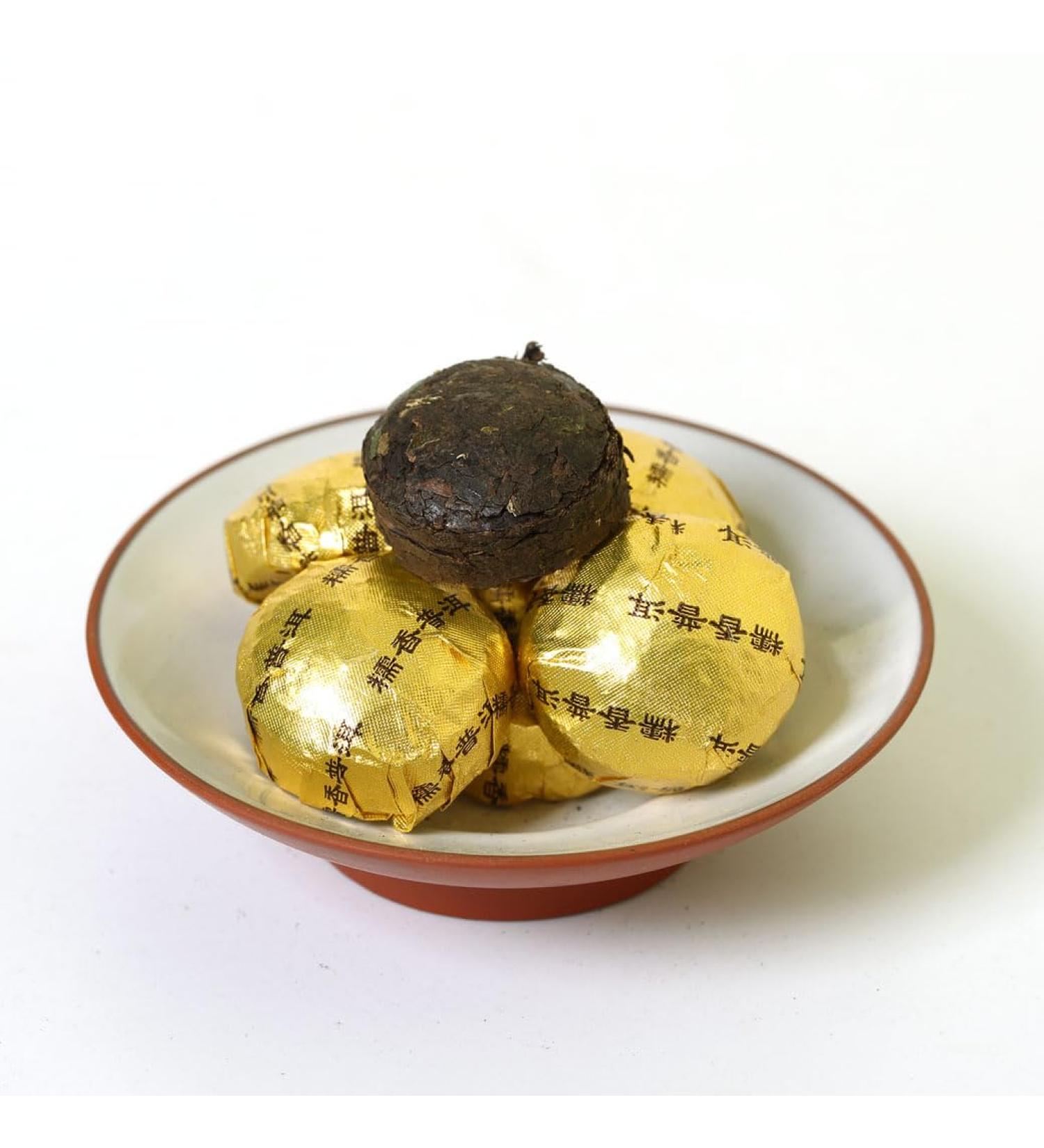  GOARTEA GOARTEA Puerh Tea Ripe Tea Pu erh Cake 80pcs/12.7oz 2015 Year Sticky Glutinous Rice Flavor Pu erh Tea Puer Tea Pu'er Tea - Buy Online on GoSupps.com