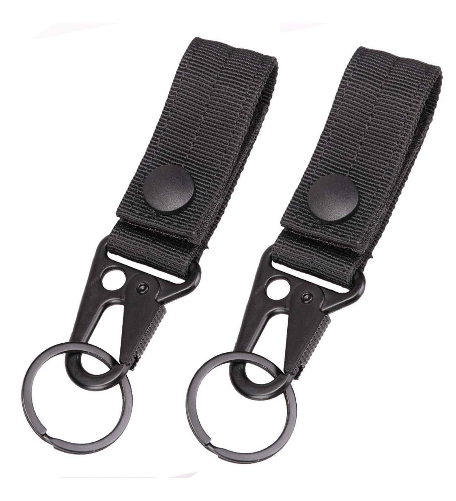 Magarrow Tactical Keychain Belt Clip - Molle Strap Webbing Attachment with Snap Hook - 2pcs - Black | International Shipping Available - Buy Online on GoSupps.com