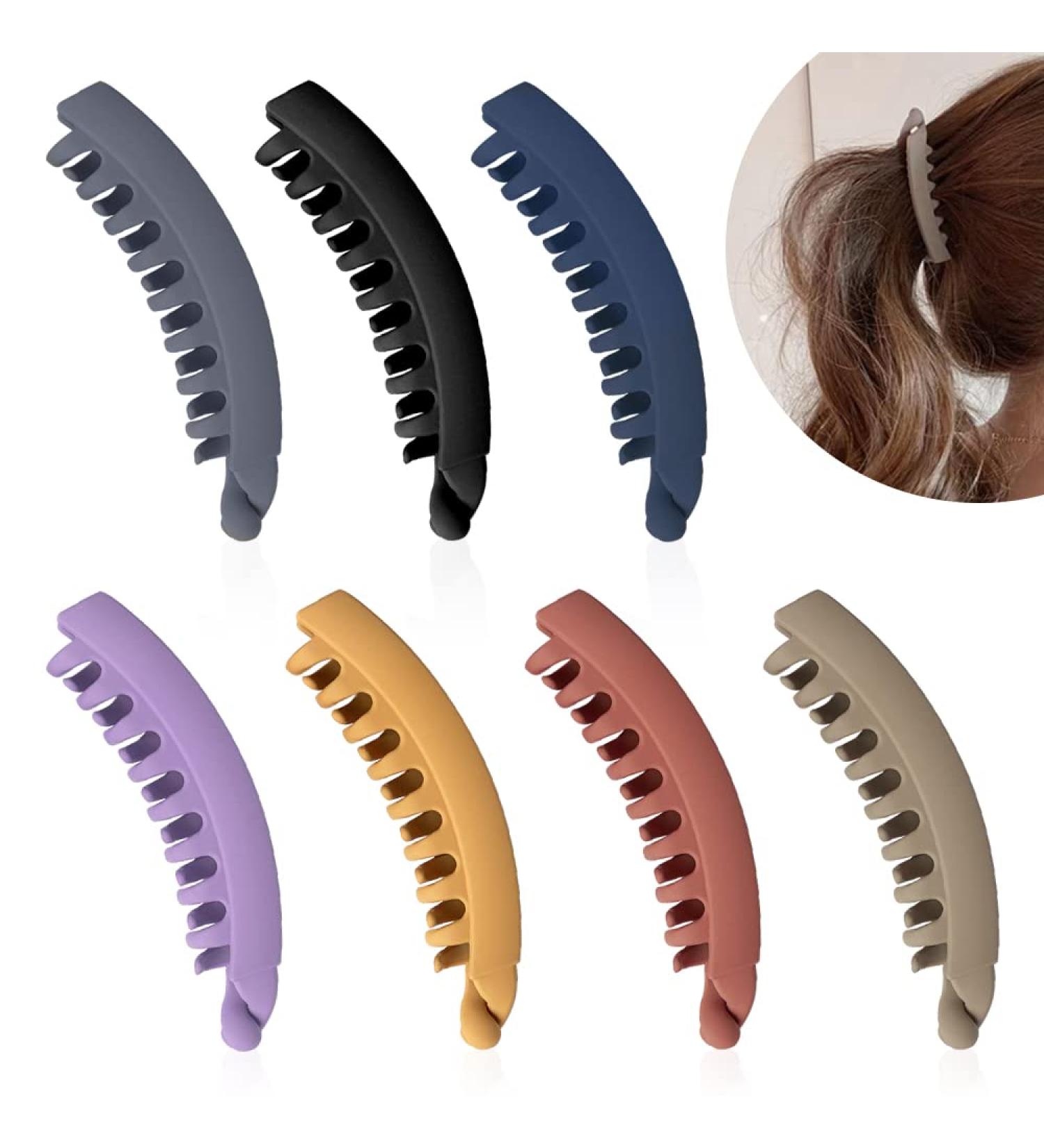 5in Matte Non Slip Banana Hair Clip - Ponytail Holder for Girls and Women (7 Colors) - Buy Online on GoSupps.com