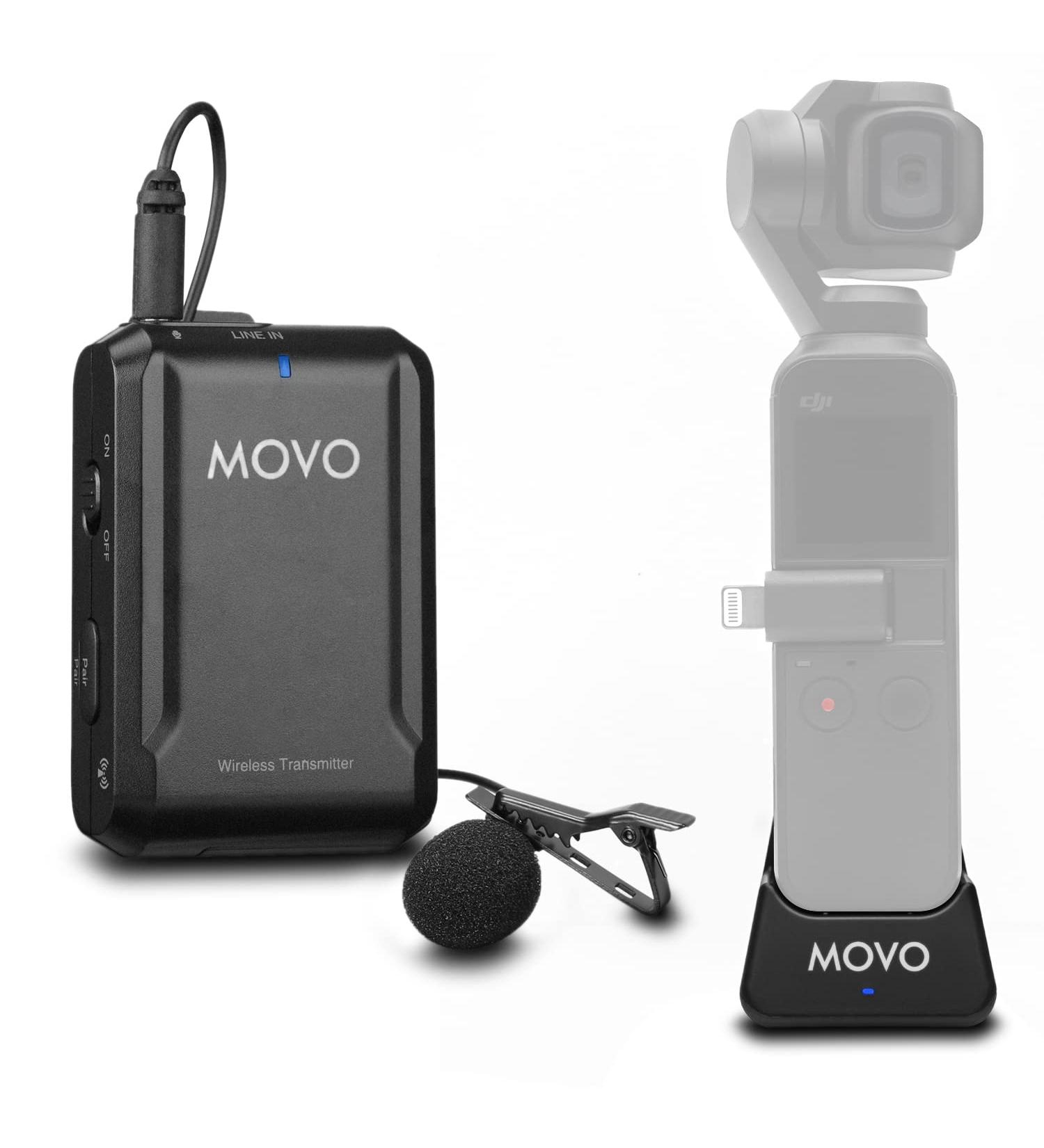 Movo Edge-OP Wireless Lavalier Microphone for Osmo Pocket 1 & 2 - Clip-on Lapel Mic Set for Video Vlogging - Buy Online on GoSupps.com