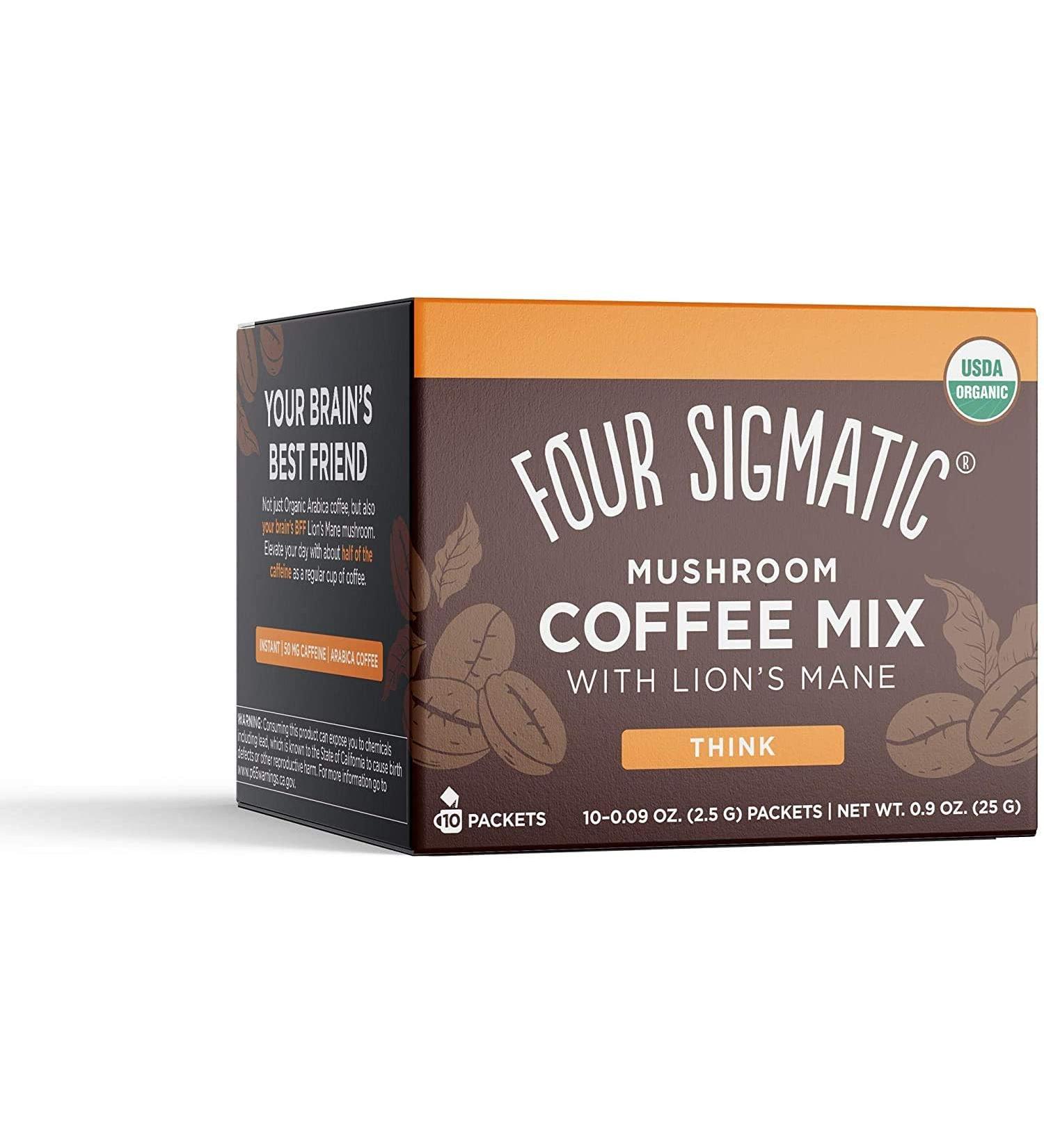 Four Sigmatic Instant Organic Coffee With Mushroom Lion's Mane 10 Sachets - Buy Online on GoSupps.com