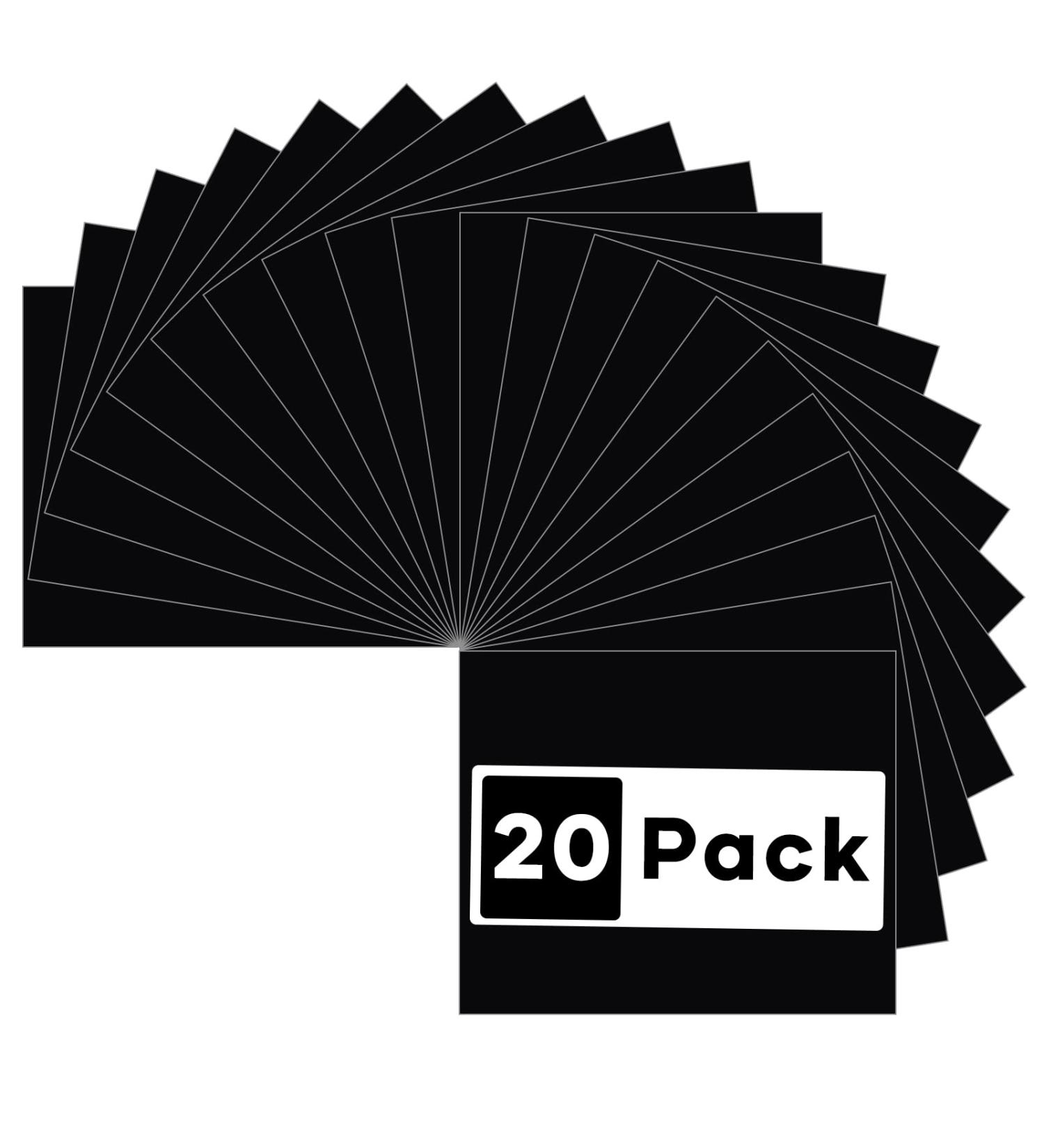 HTVRONT Black Heat Transfer Vinyl Bundle - 20 Pack 12 x 10 Iron-On Vinyl for T-Shirt - Black HTV for Cricut, Silhouette, Heat Press - Buy Online on GoSupps.com