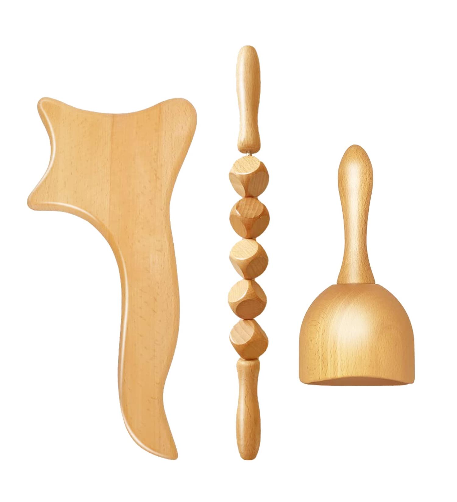 3-in-1 Wood Therapy Massage Tools Kit | Lymphatic Drainage & Body Sculpting Set - Buy Online on GoSupps.com