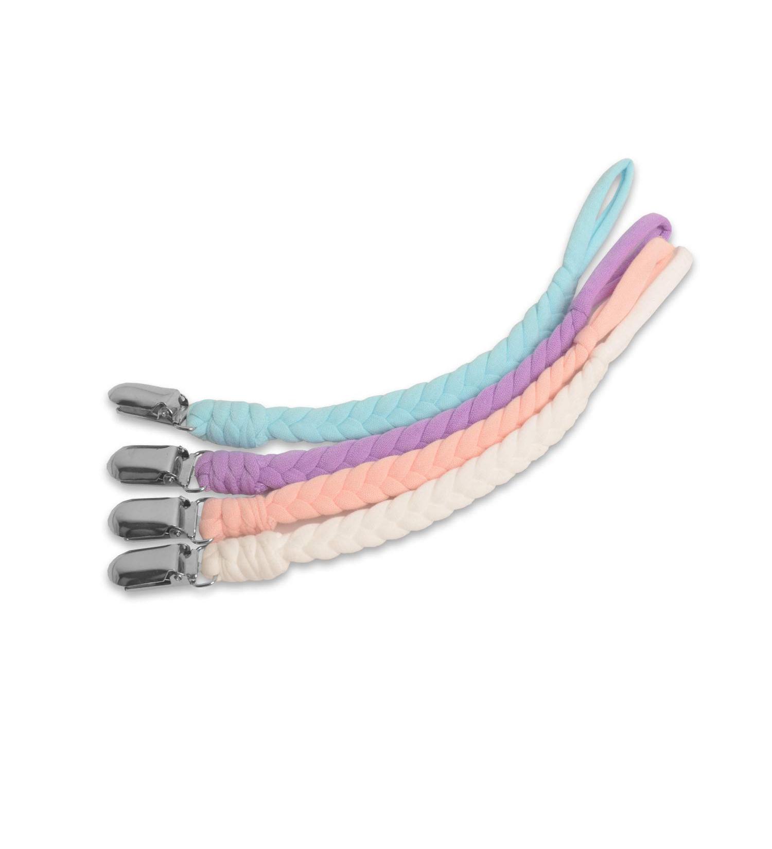 EXQUILEG 4Pcs Baby Pacifier Strap - Cotton Clips with Stainless Steel Clamps | Unisex Pacifier Chain for International Shipping - Buy Online on GoSupps.com