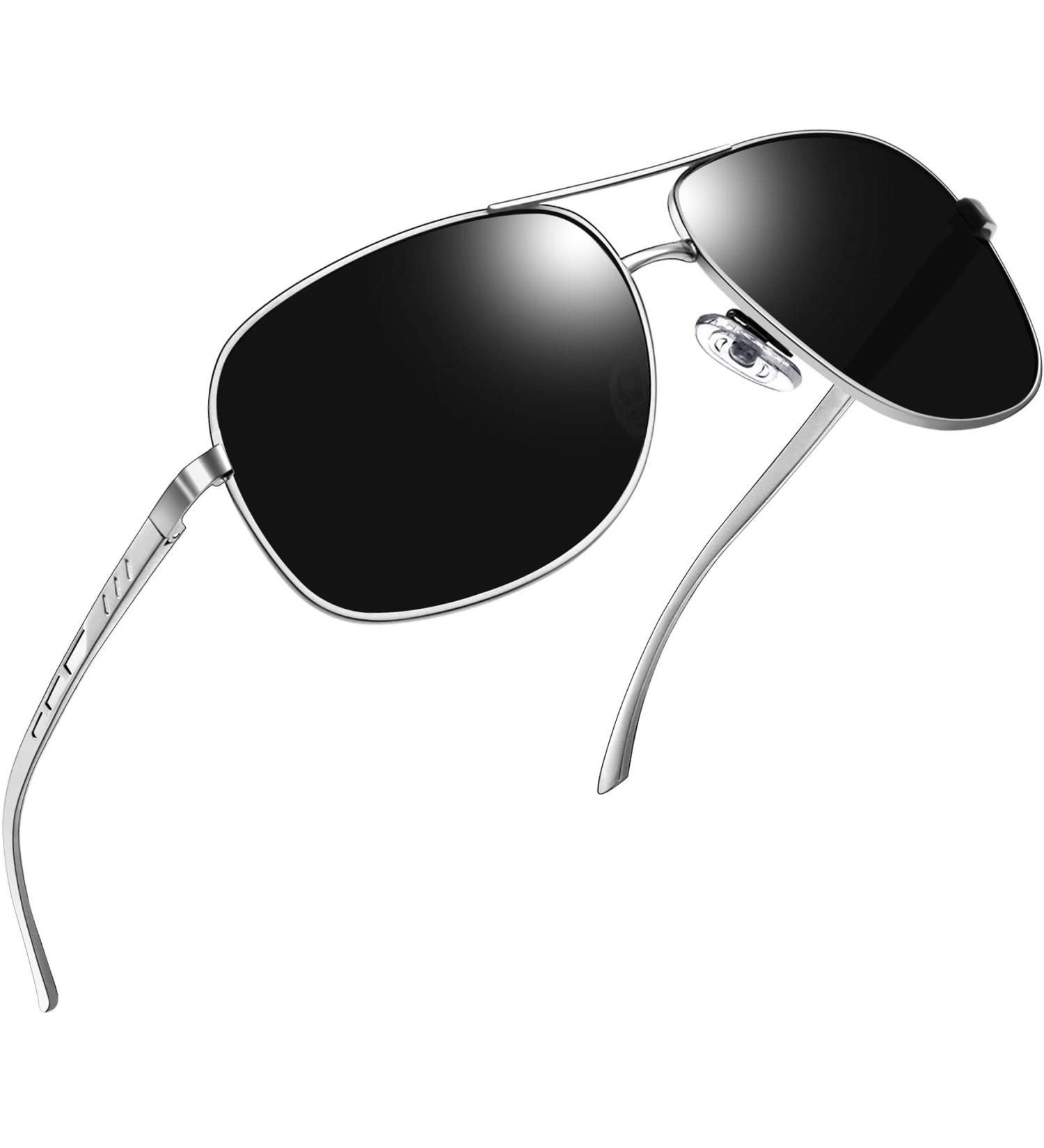 Joopin Polarised Sunglasses: Al-Mg Metal Frame Double Bridge Aviation Sunglasses - Buy Online on GoSupps.com