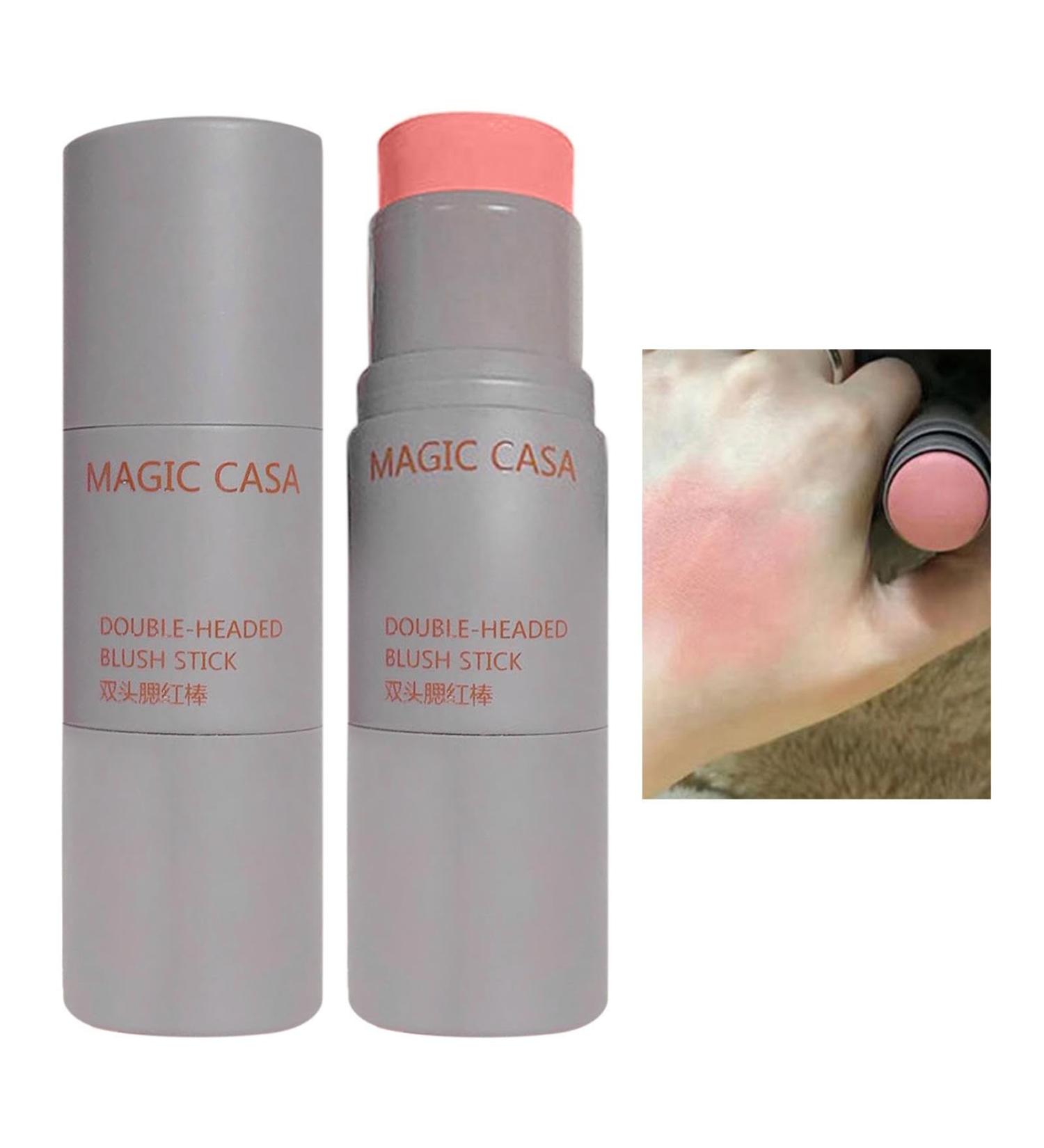Cheek Stick Facial Makeup Double Headed Blusher Wand with Sponge Tip | Natural Looking Cheek Stick for Ladies of All Skin Tones Lips & Cheeks Makeup for Women Pochy Puff Puff - Buy Online on GoSupps.com