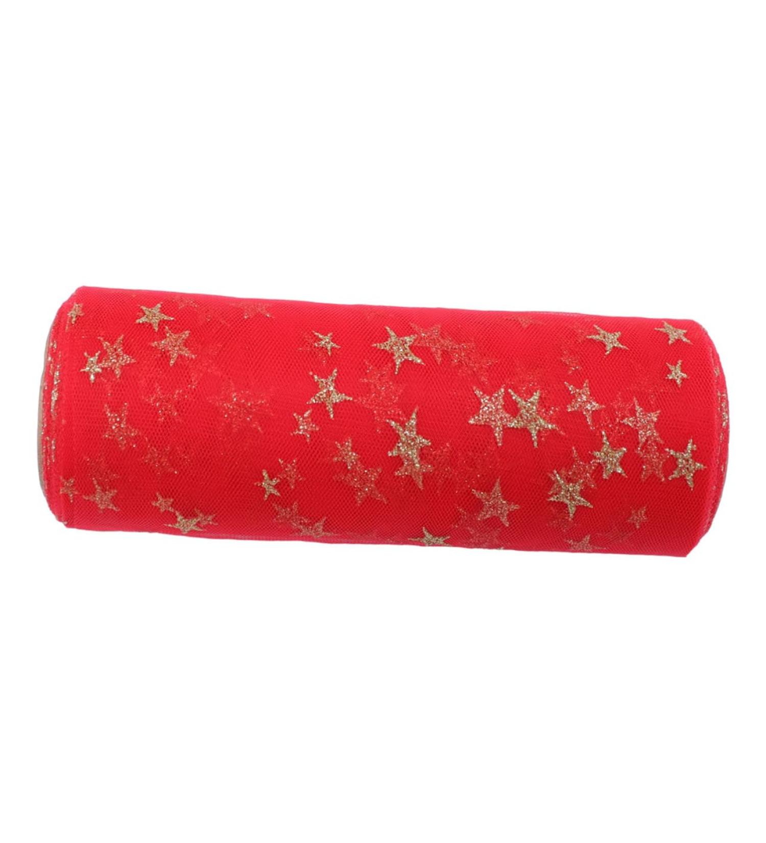 SHINEOFI Roll Black Yarn Wedding Organza Fabric Glitter Fabric Mesh Ribbon Tutu Spool United States Soft 15c Red 900X15CM - Buy Online on GoSupps.com