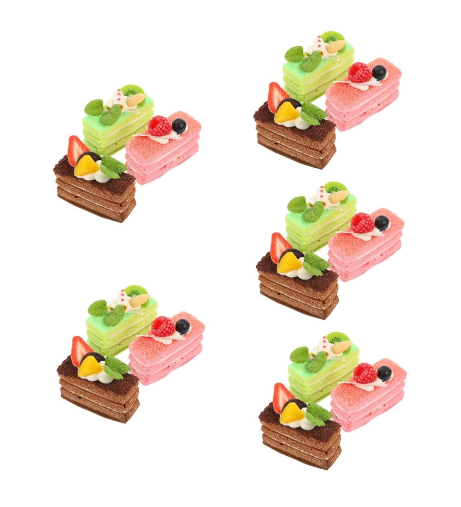 HOMSFOU 15 Pcs Simulation Cake Model Cake Display Model Fake Decorative Cakes Fake Cupcake Artificial Mousse Cake Photo Prop Food Toy Simulation Dessert Models Cupboard Fake Decoration - Buy Online on GoSupps.com