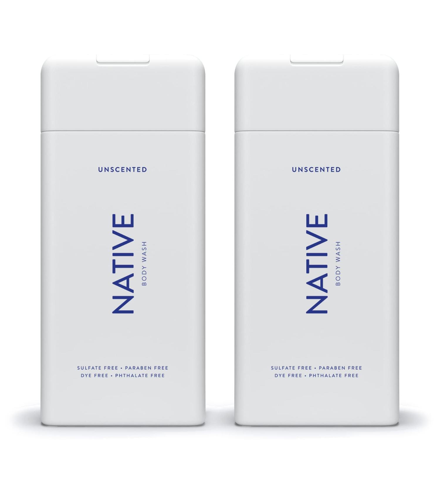 Native Body Wash - Sulfate, Paraben, and Dye-Free Natural Wash for Women and Men | Gentle and Hydrating Unscented Formula - 18 oz 2 Pack - Buy Online on GoSupps.com