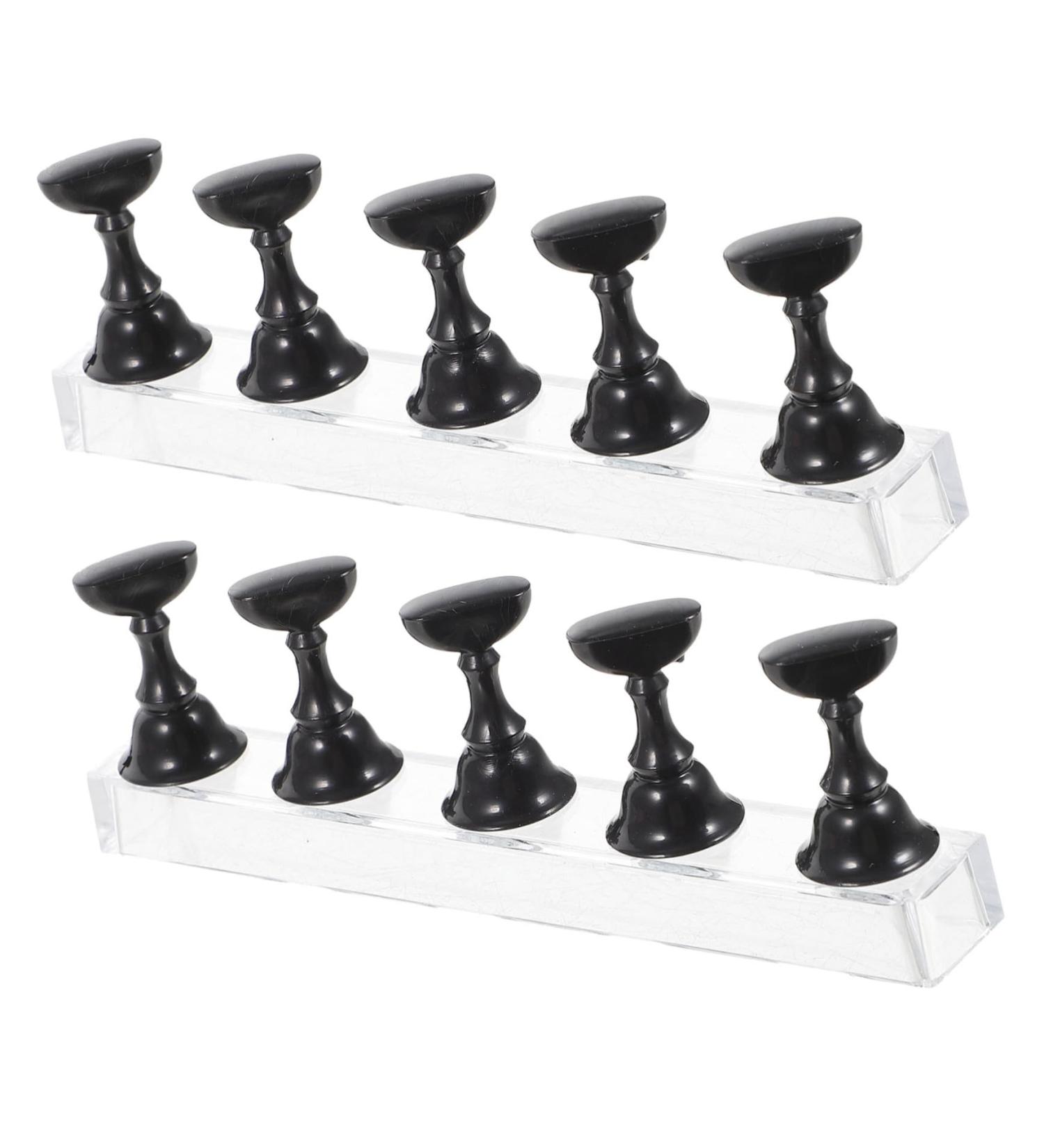 Housoutil Magnetic Nails 2 Sets Nail Checkerboard Japanese Acrylic Head Nail Art Holder Base 2.5x1.4x1.4cm Black - Buy Online on GoSupps.com