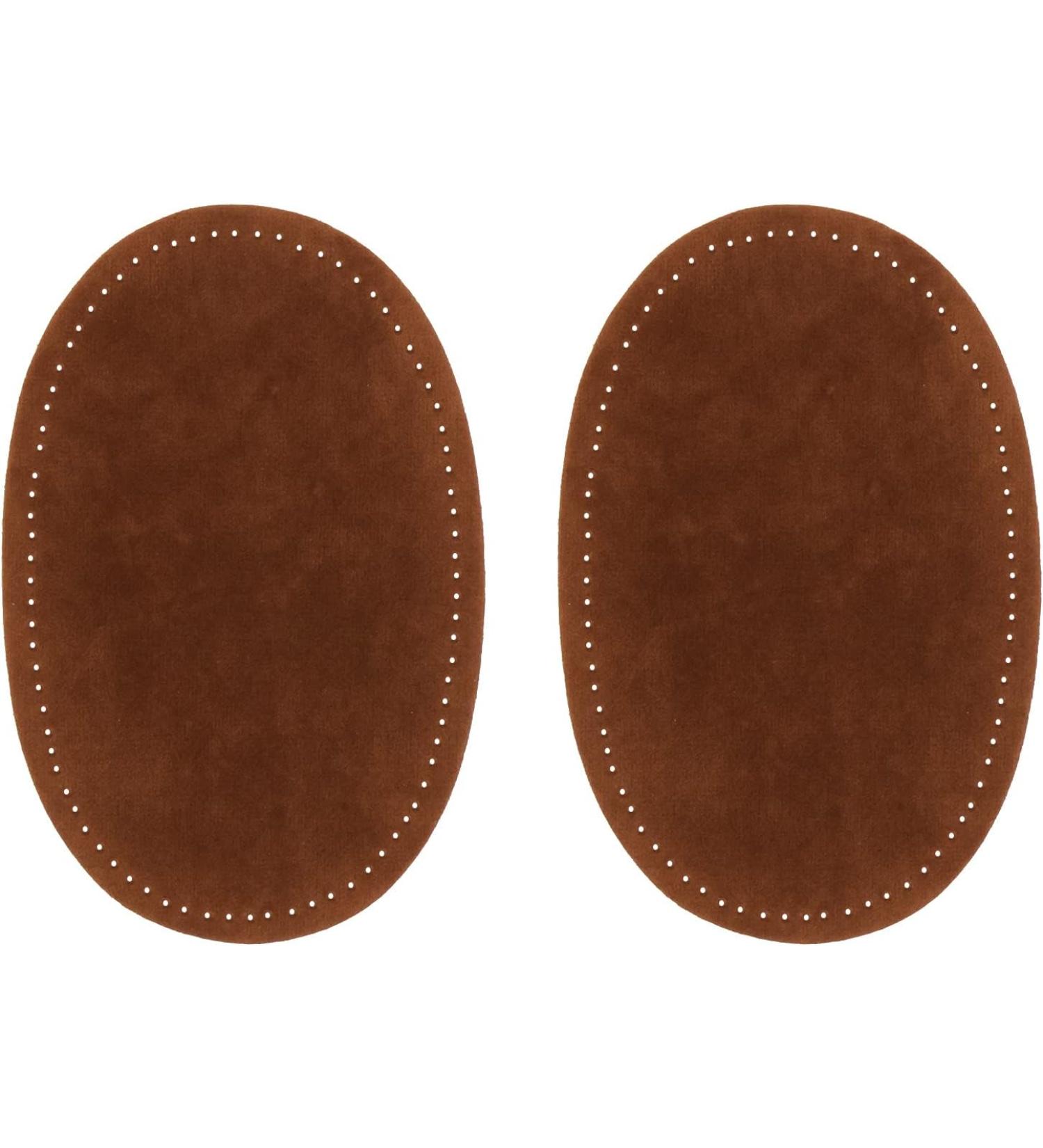 Suede Brown Fabric Oval Elbow Knee Patches - 2Pcs Sew-On Repair Craft Supply - Buy Online on GoSupps.com