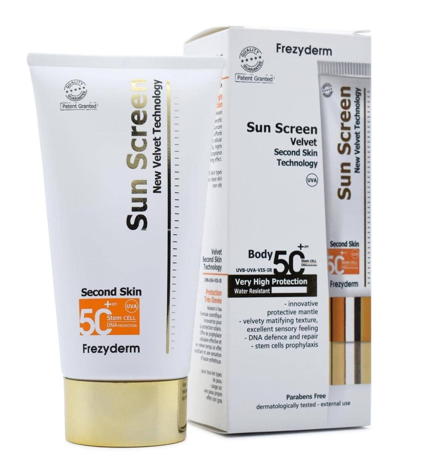 FrezyDerm Sun Screen Velvet - SPF 50+ Body Protection with Second Skin Technology | International Shipping Available - Buy Online on GoSupps.com