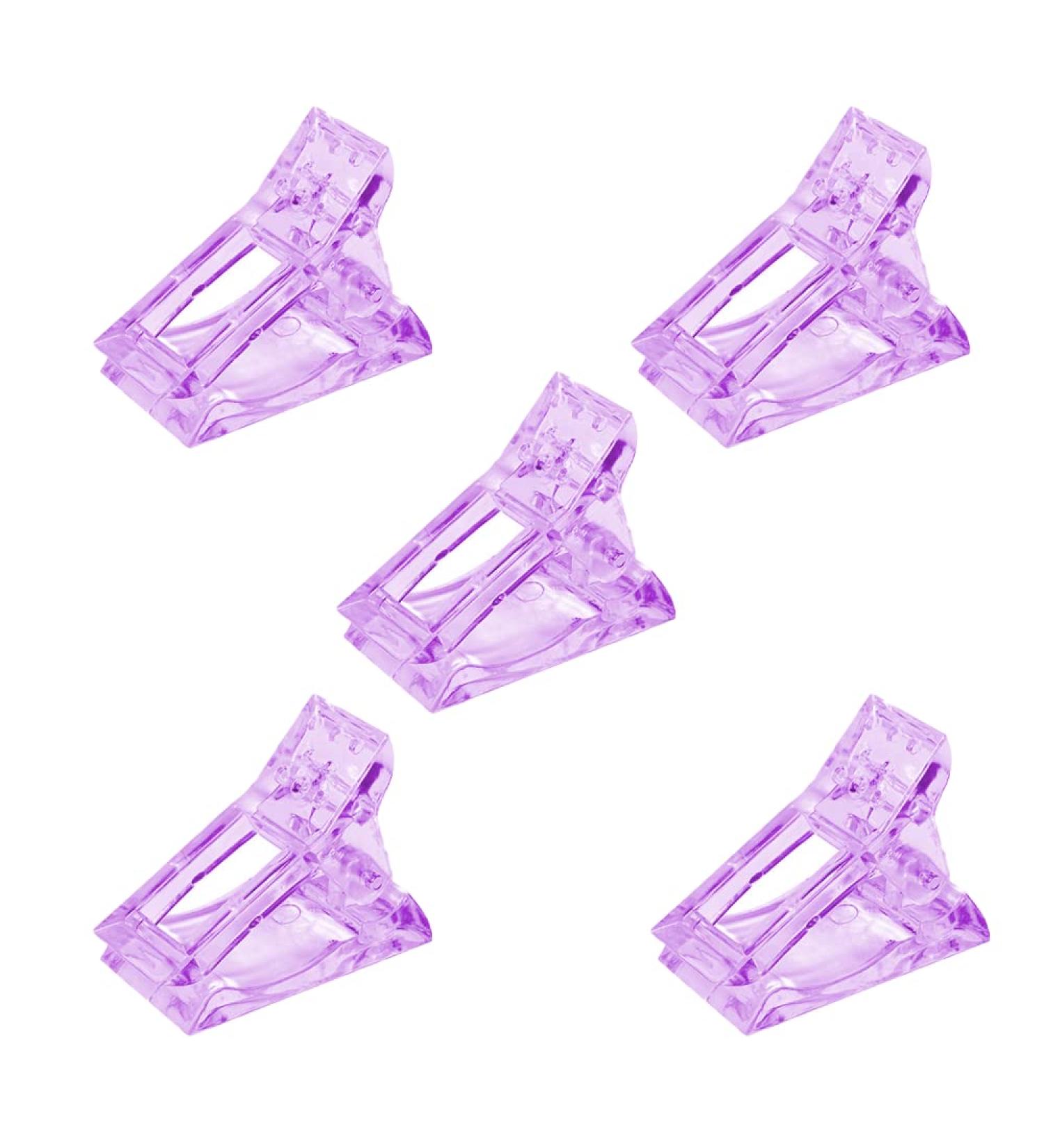 5PCS Polygel Nail Clips - Transparent Nail Clamps for Quick Building Gel - Nail Tips Clip for Nail Art - Purple - Buy Online on GoSupps.com