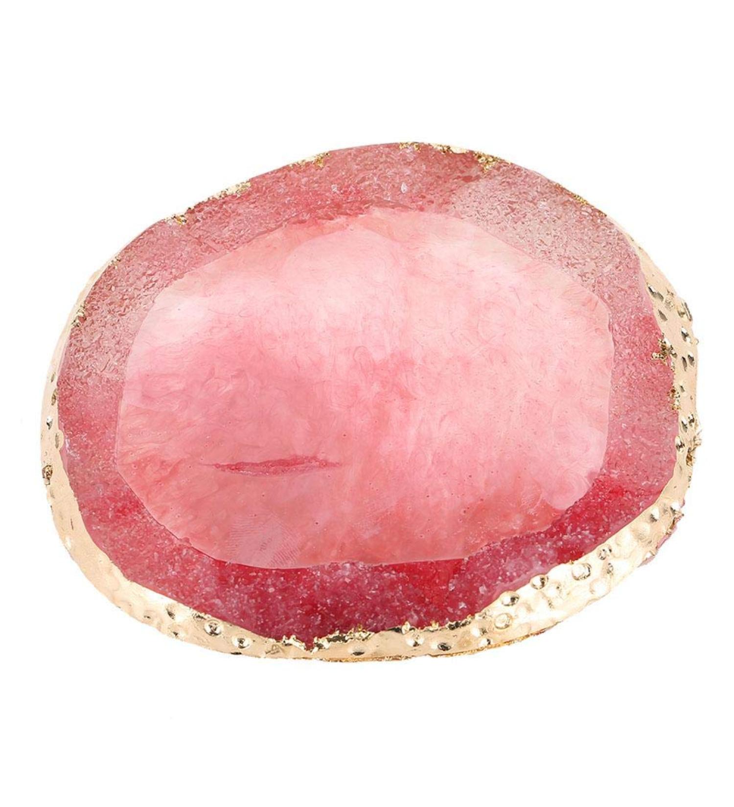 Nail Art Palette - Dekaim Resin Color Dish with Golden Edge for DIY Manicure (Rose Red) | International Shipping - Buy Online on GoSupps.com