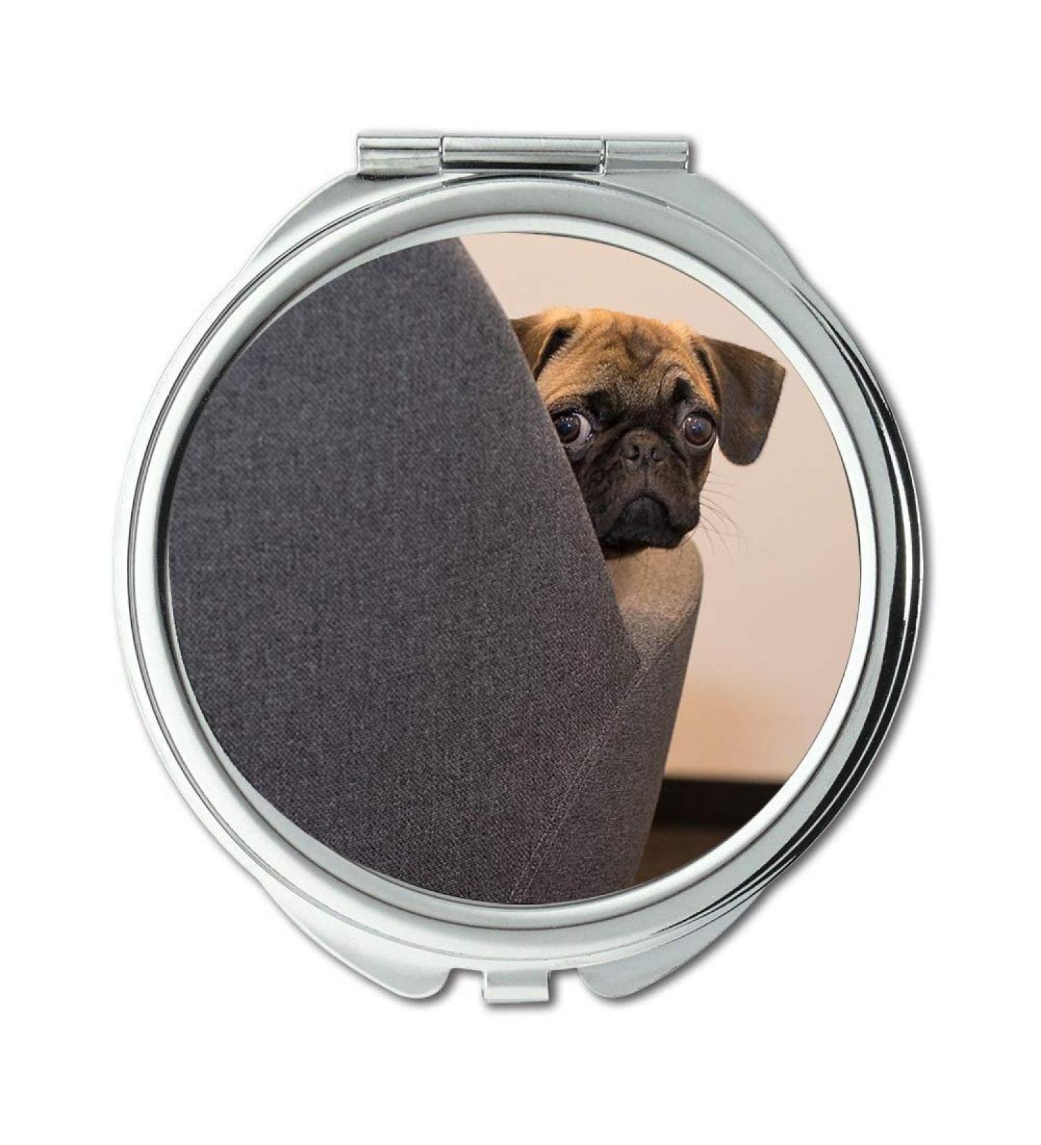 YENDOSTEEN Mirror Travel Mirror Dog Pug Face Pet Black Young Dog Funny Pocket Mirror portable mirror - Buy Online on GoSupps.com