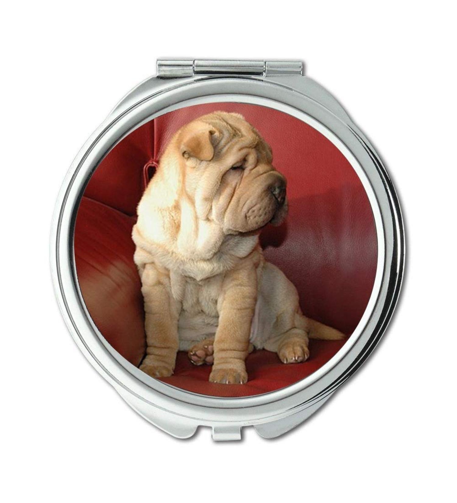Mirror makeup mirror Mounting Dog Puppy Sharpei Couch pocket mirror portable mirror - Buy Online on GoSupps.com