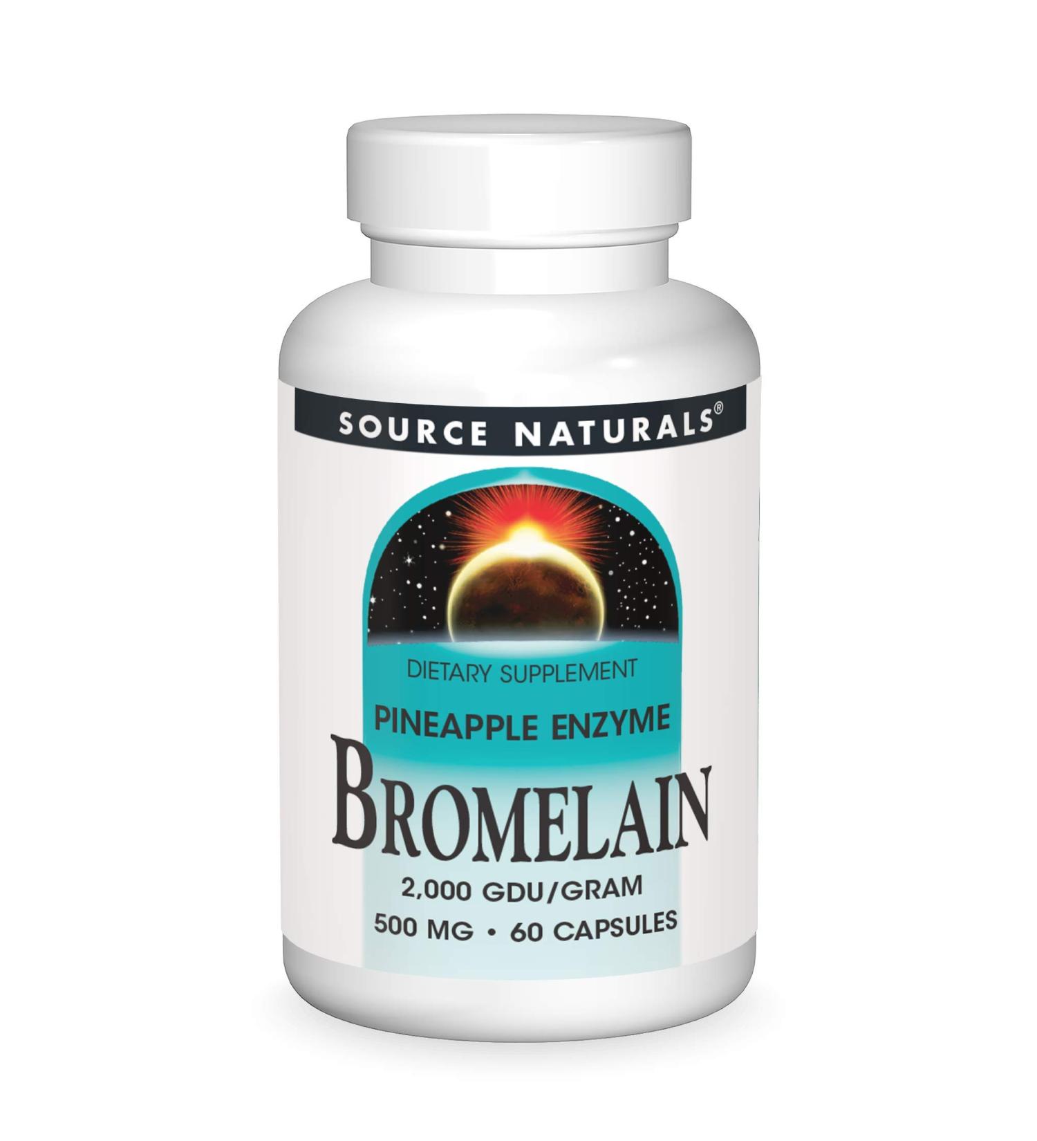 Source Naturals Bromelain 500 mg - 60 Capsules | Natural Enzyme Supplement - Buy Online on GoSupps.com