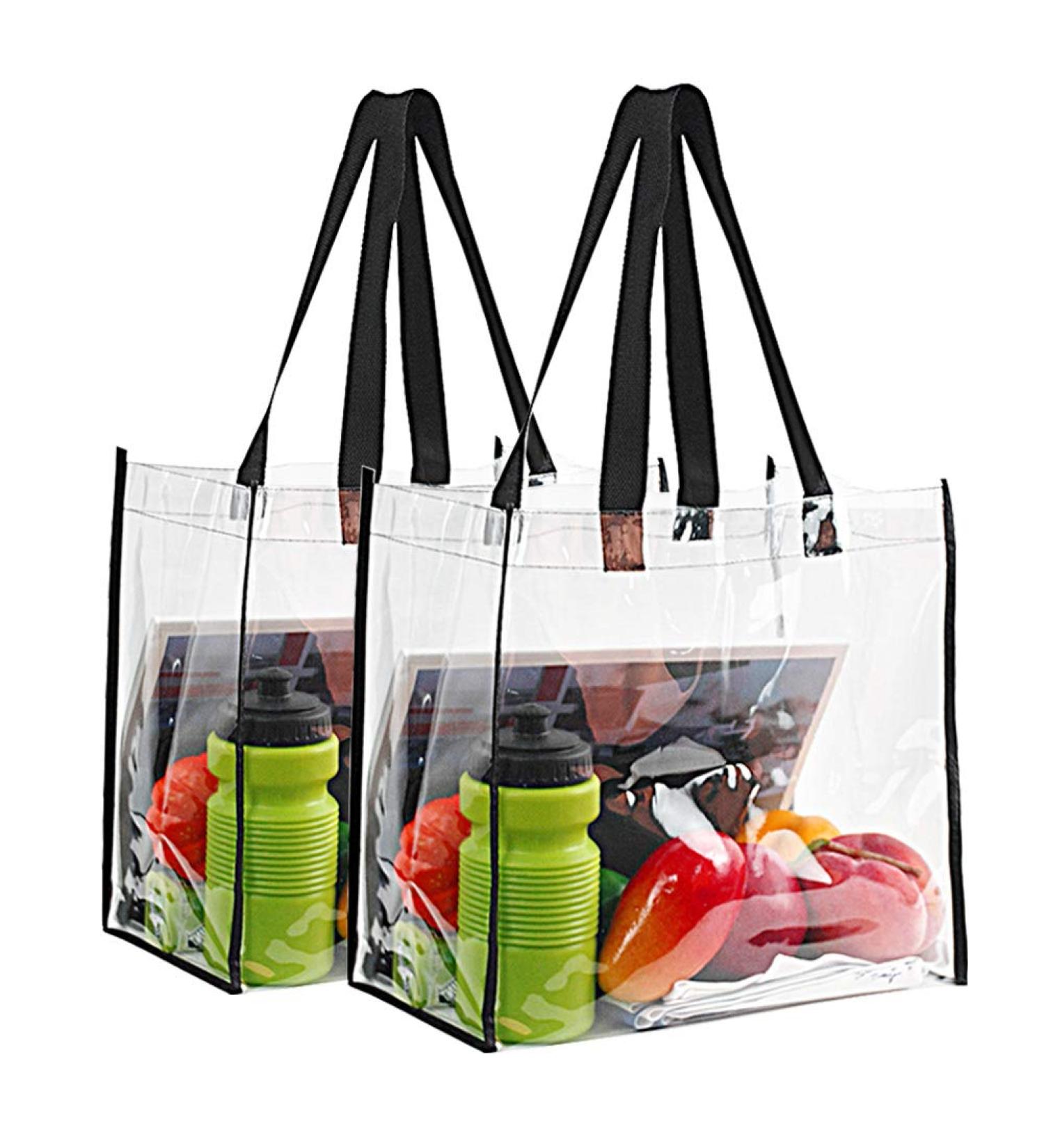 2-Pack Stadium Approved Clear Tote Bags - Ideal for Travel, Work, School, and Events - 12x12x6 - Buy Online on GoSupps.com