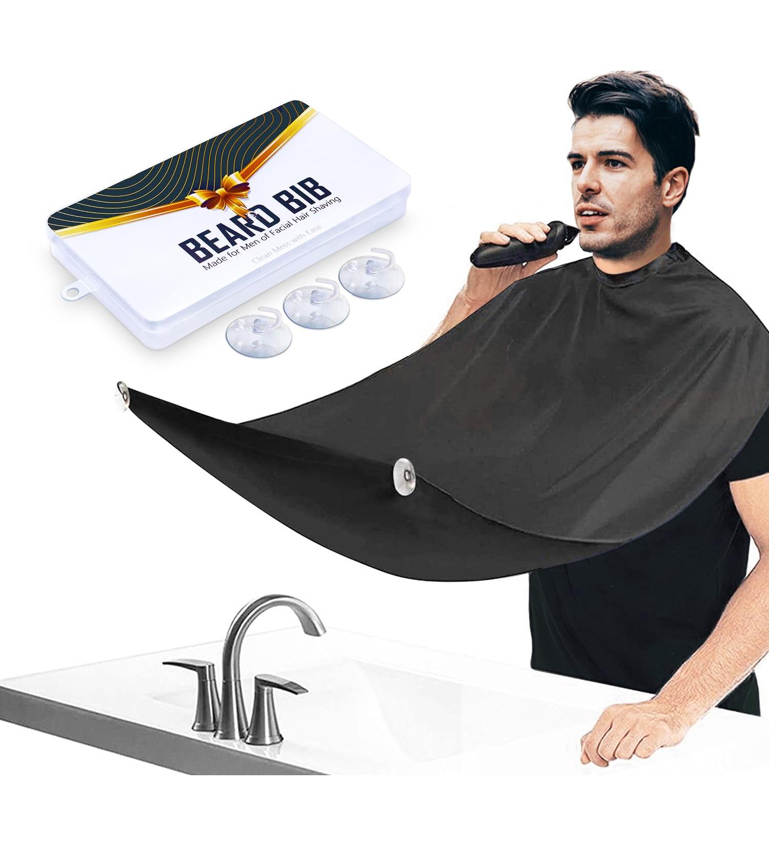 Shop Bart Apron for Bare Trash | Waterproof Hair & Beard Bibs with Suction Cups | Perfect Gifts for Men in Black - Buy Online on GoSupps.com