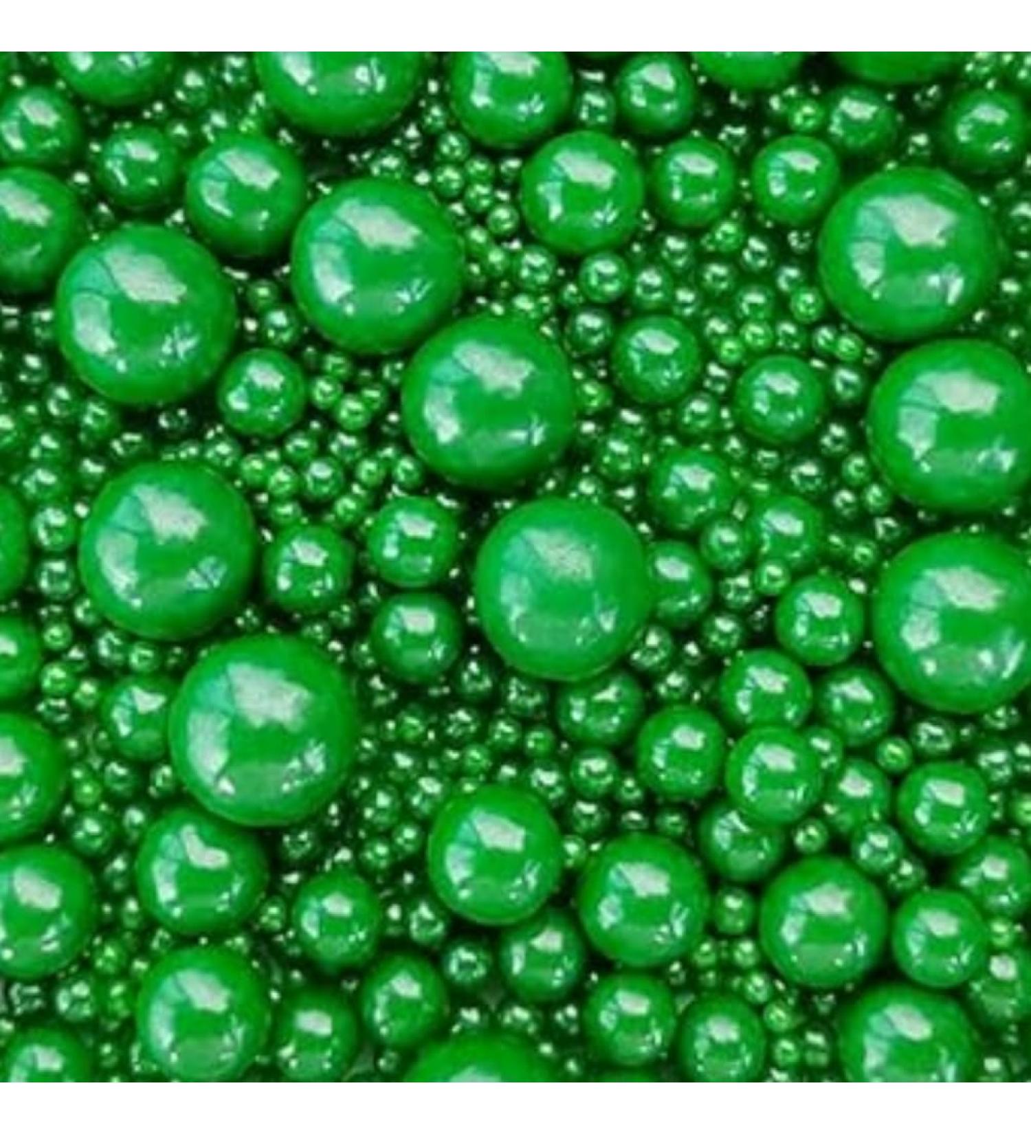 Edible Christmas Green Pearl Sprinkles - 120g Decorative Sweets for Cakes Cupcakes & More | Perfect for Birthdays Weddings & Holidays - Buy Online on GoSupps.com