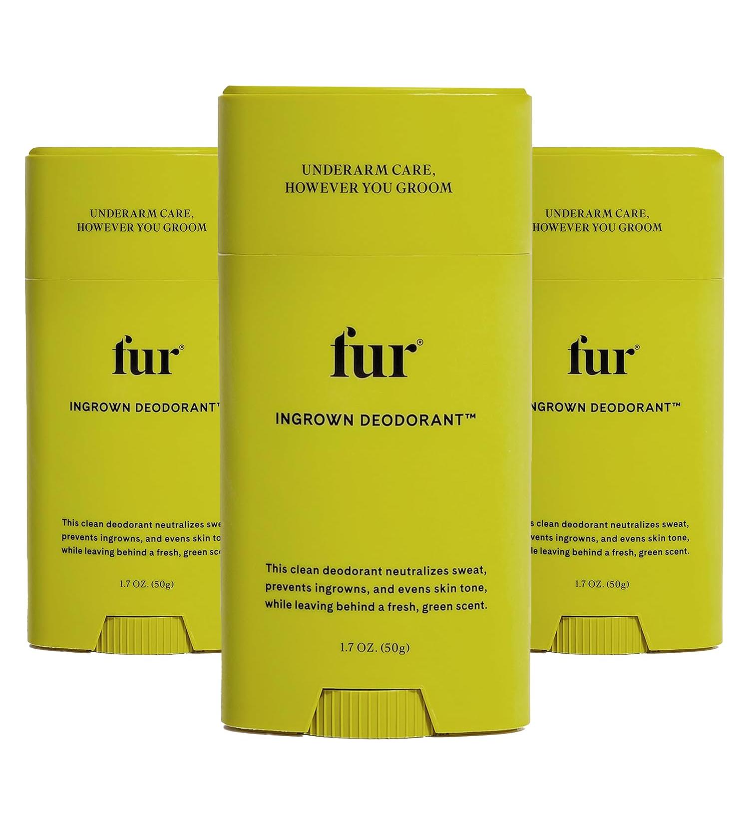 Fur Ingrown Deodorant Bundle- Powerful Water-Based Formula that Targets Ingrown Hairs Skin Discoloration and Body Odor Refreshing Natural Scent Easy Application No Artificial Scents - 3 x 1.7 .oz - Buy Online on GoSupps.com
